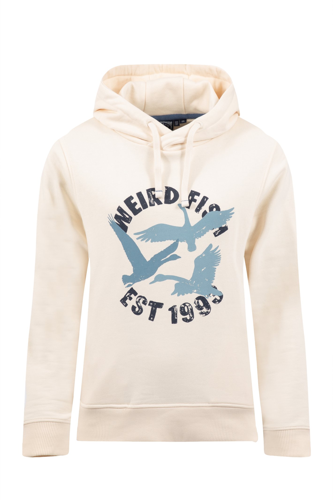 Weird Fish Topaz Front Print Popover Hoodie Eggnog Size 14
