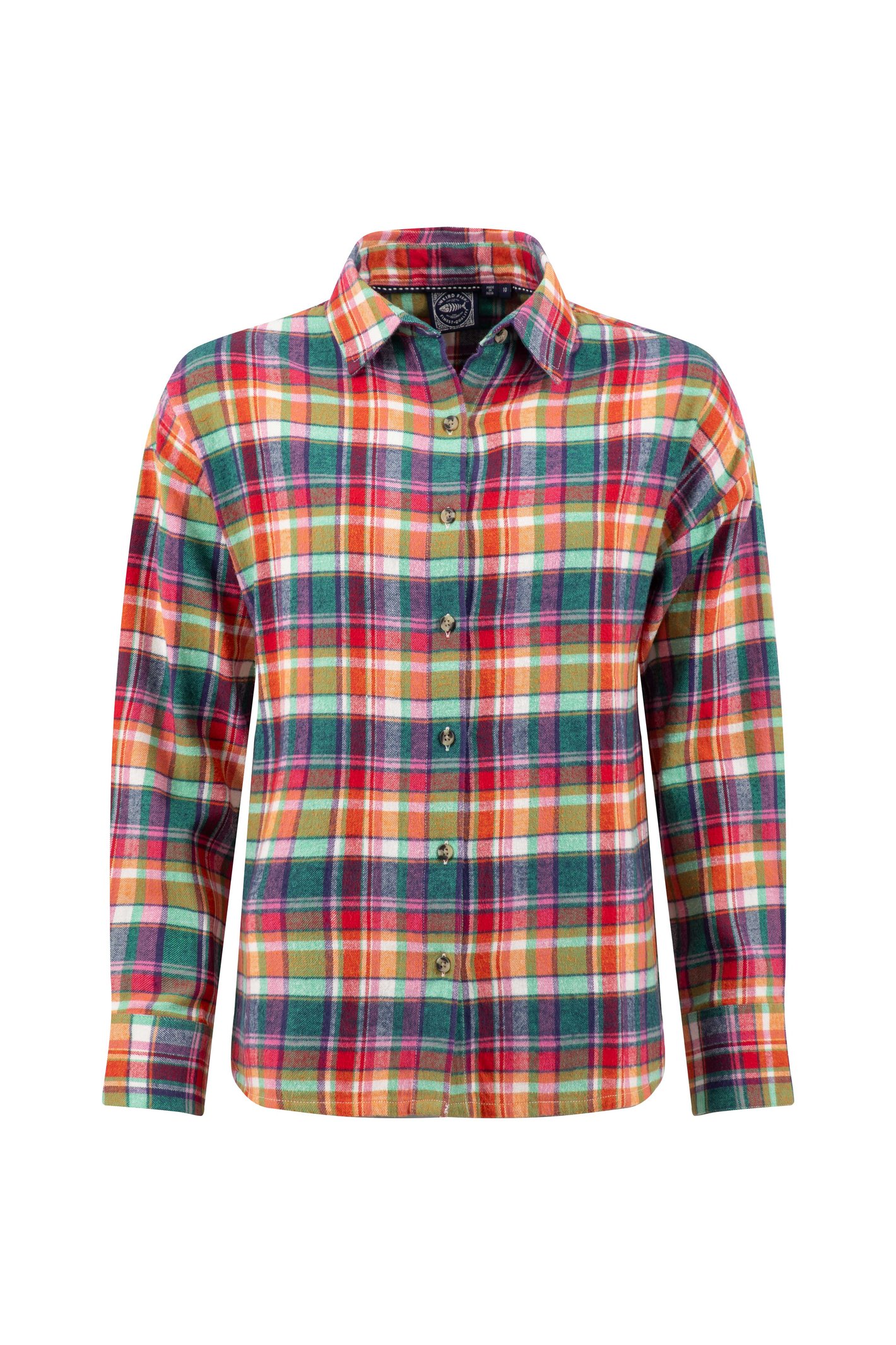 Weird Fish Corin Brushed Check Shirt Foxglove Size 10