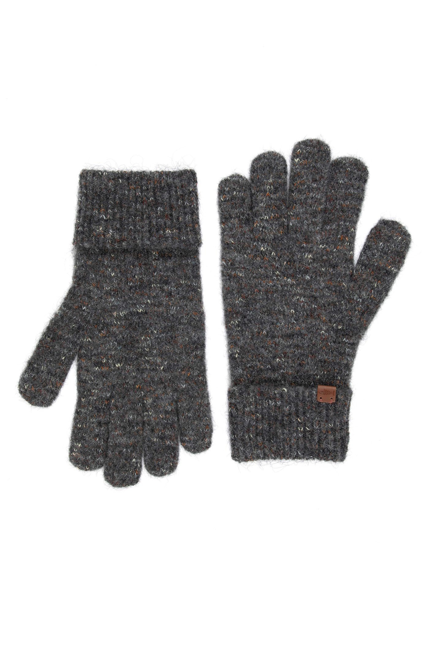 Weird Fish Henning Nep Yarn Knitted Gloves Dark Grey Marl Size L/XL