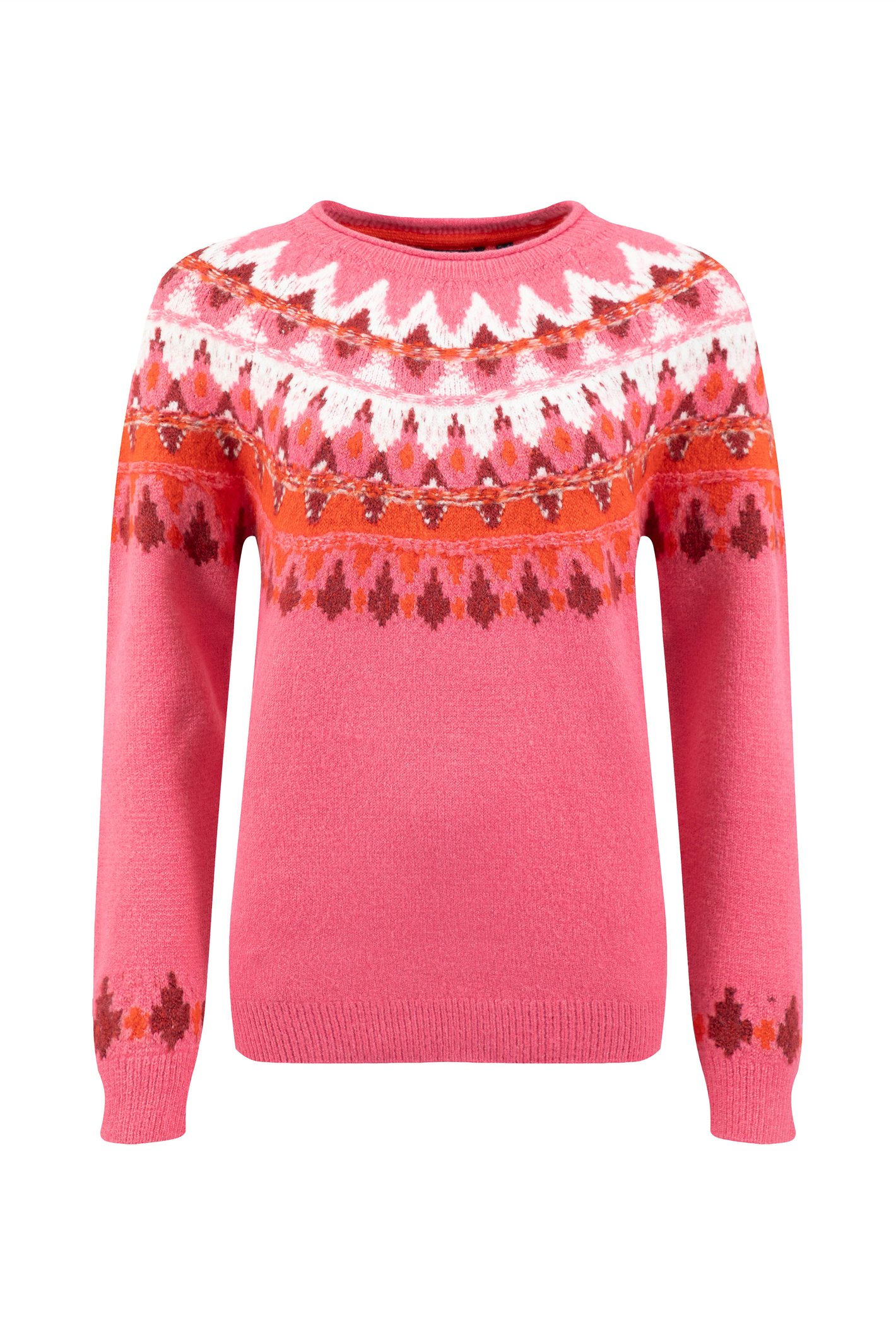 Weird Fish Lowell Fair Isle Jumper Blossom Pink Size 10