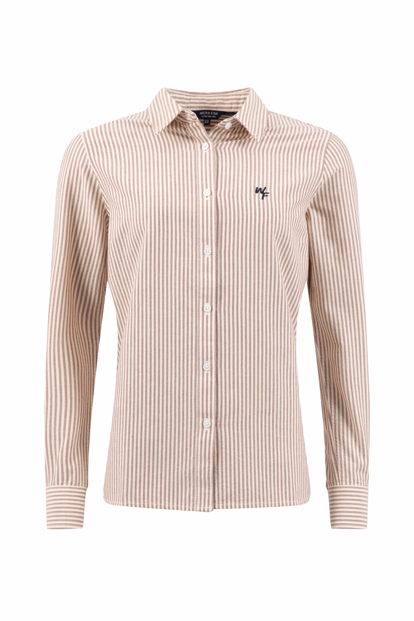 Weird Fish Eira Striped Oxford Shirt Port Size 20