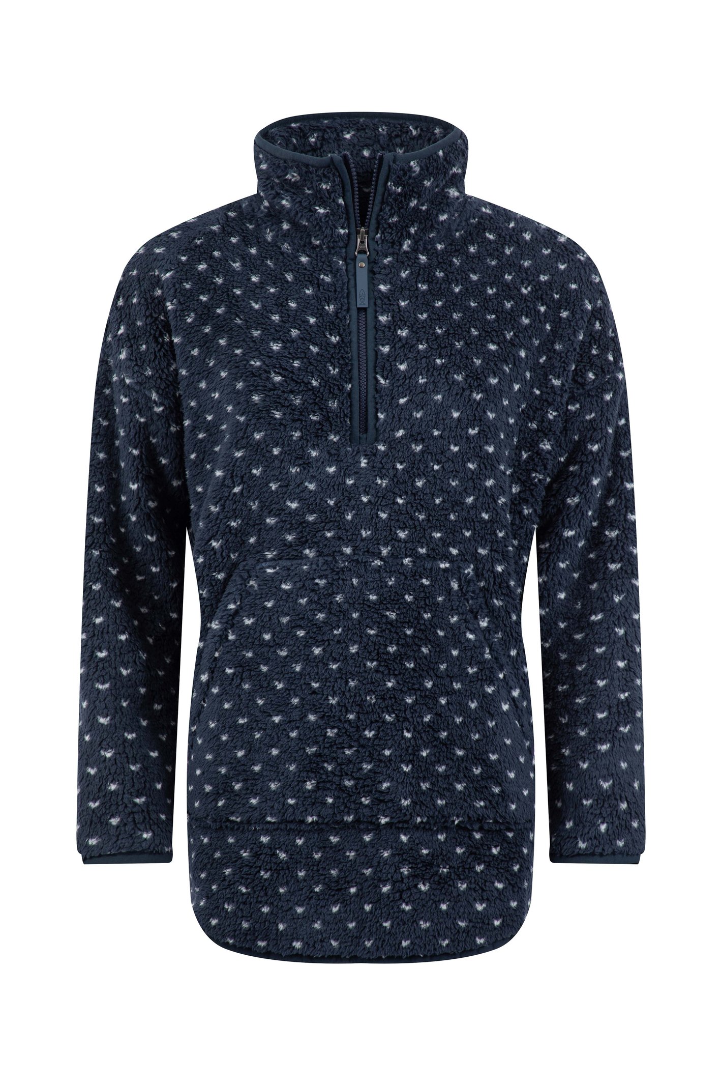 Weird Fish Pikard 1/4 Zip Printed Cosy Fleece Moonlight Blue Size 16