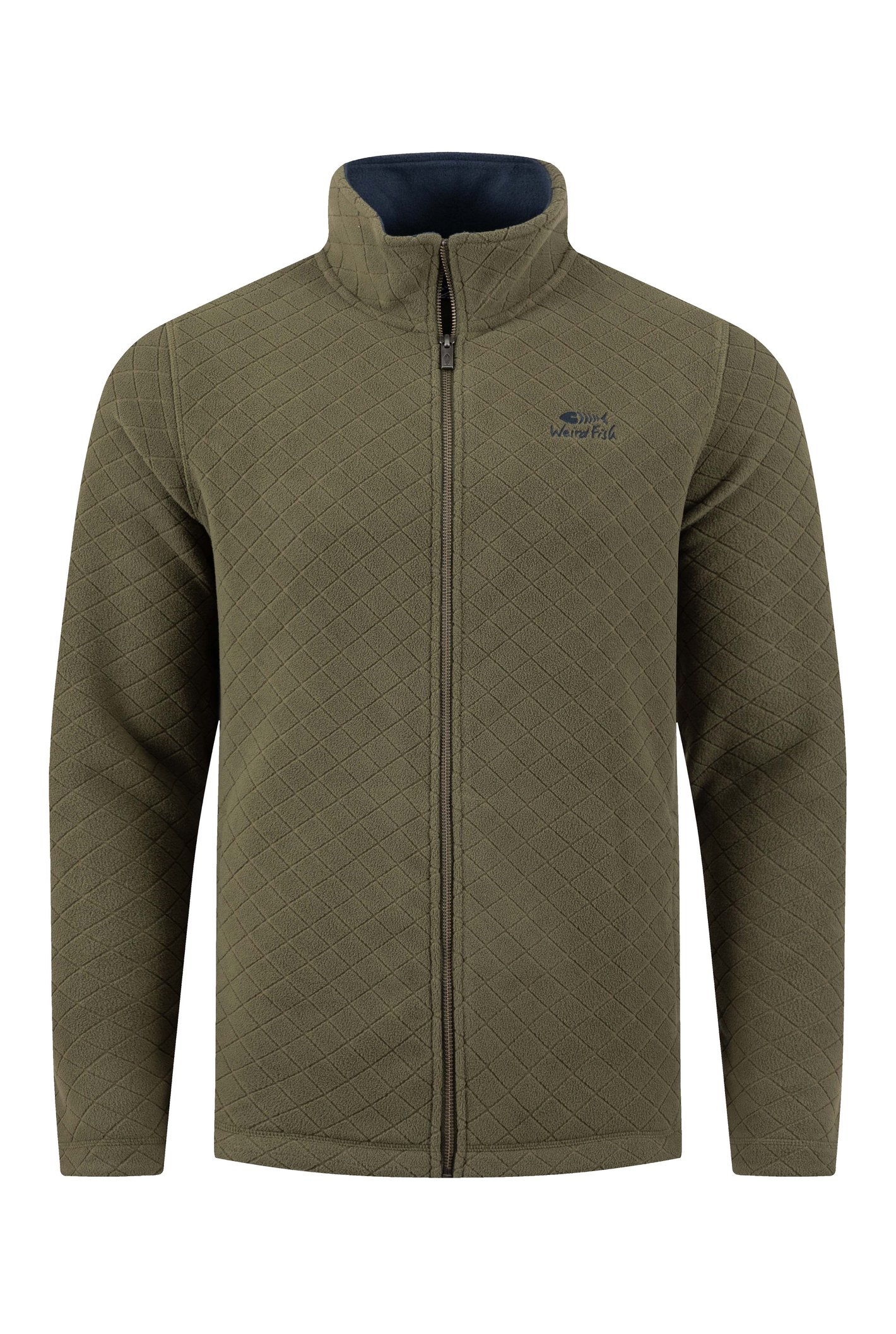 Weird Fish Tanner Full Zip Textured Fleece Winter Green Size S