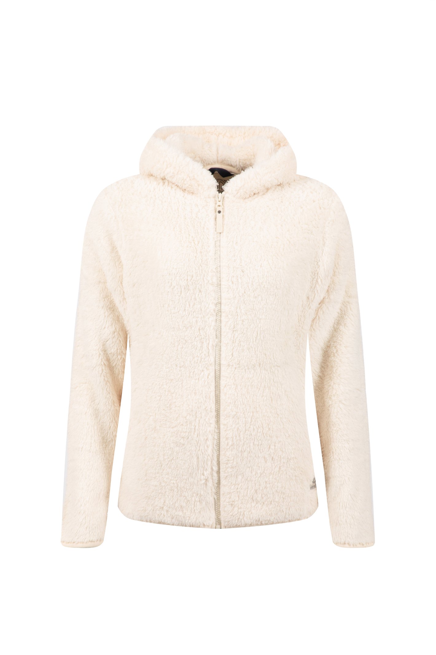 Weird Fish Reece Full Zip Hooded Cosy Fleece Cream Size 10