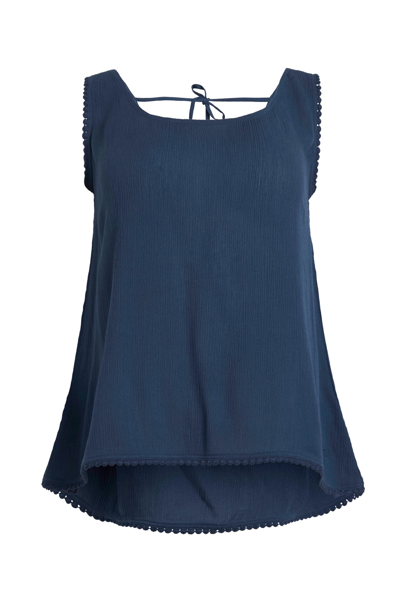 Weird Fish Florence Lenzing EcoVerotm Crinkle Vest Navy Size 8