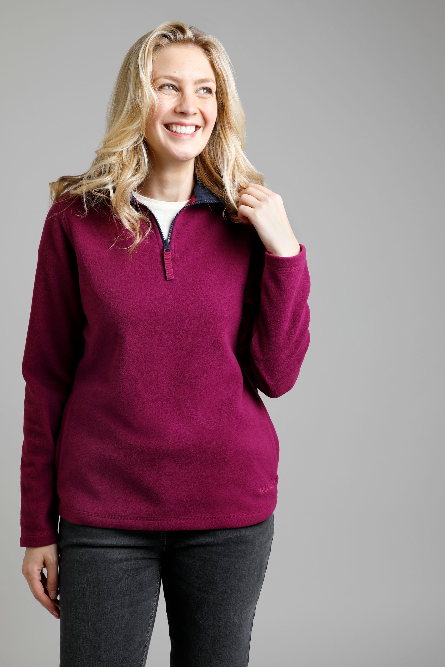 Weird Fish Esterel 1/4 Fleece Microfleece Purple Wine Size 8
