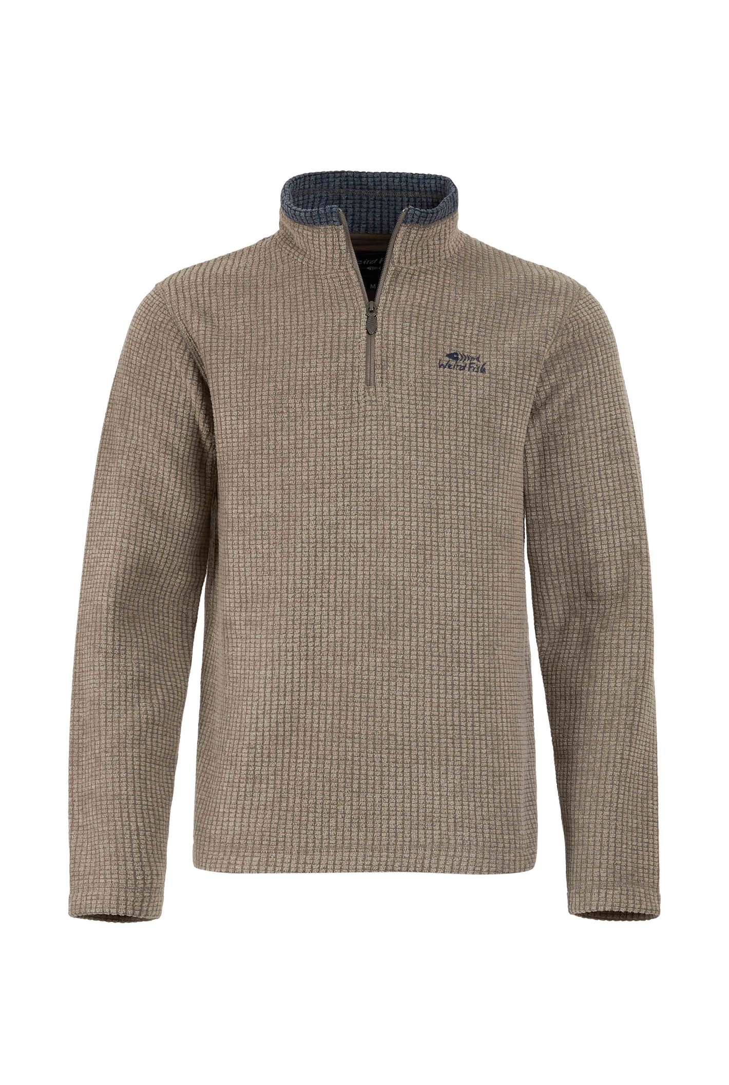 Weird Fish Newark Eco 1/4 Zip Grid Fleece  Bronze Size 3XL