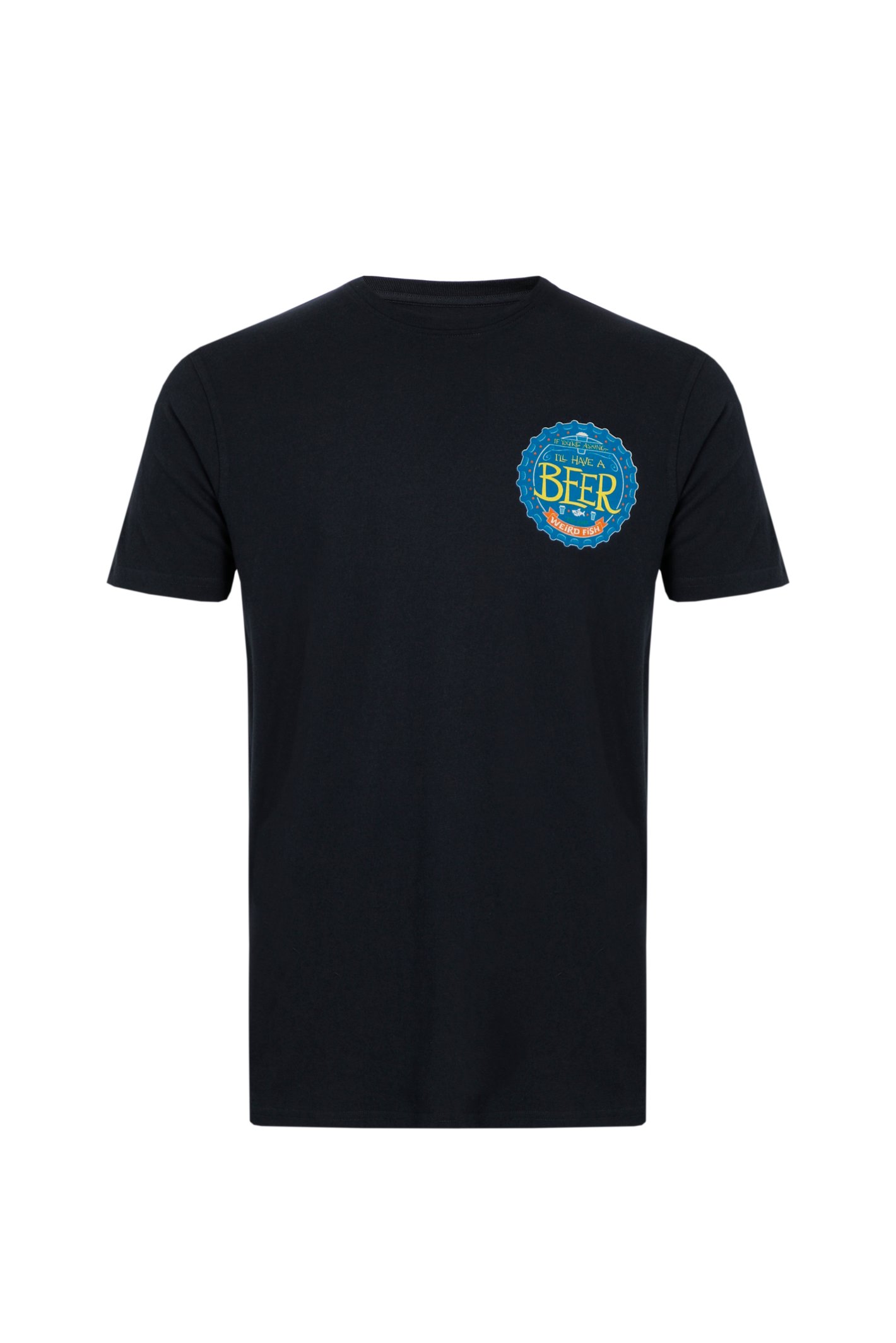 Weird Fish Beer Artist T-Shirt Navy Size S