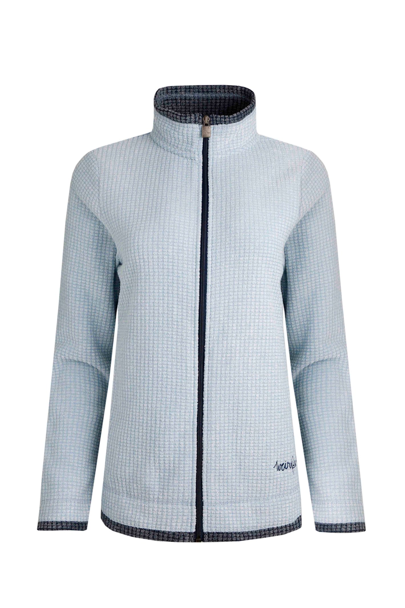 Weird Fish Ariana Eco Full Zip Grid Fleece Pale Denim Size 8