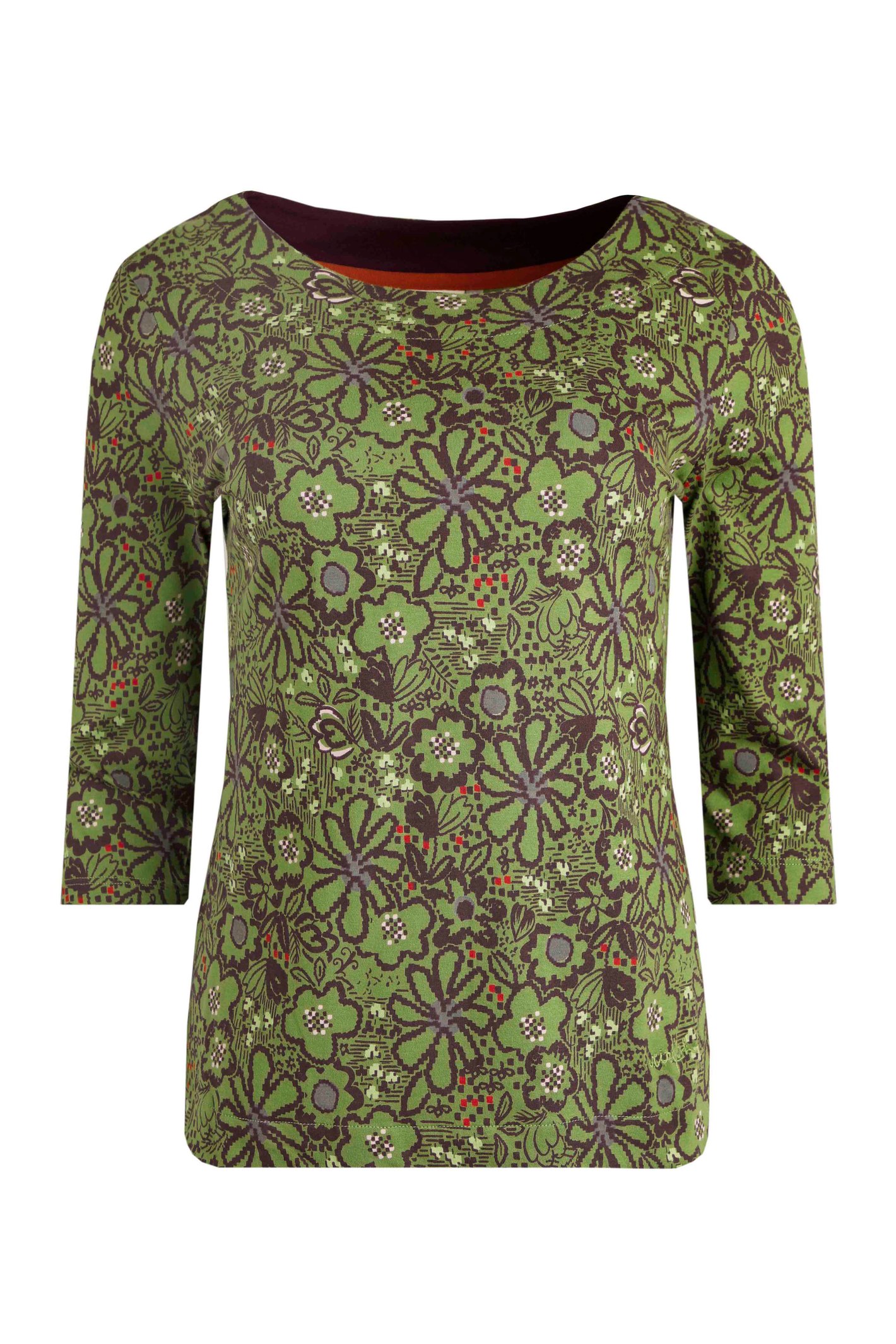 Weird Fish Pinto Organic Jersey 3/4 Sleeve T-Shirt Green Size 8