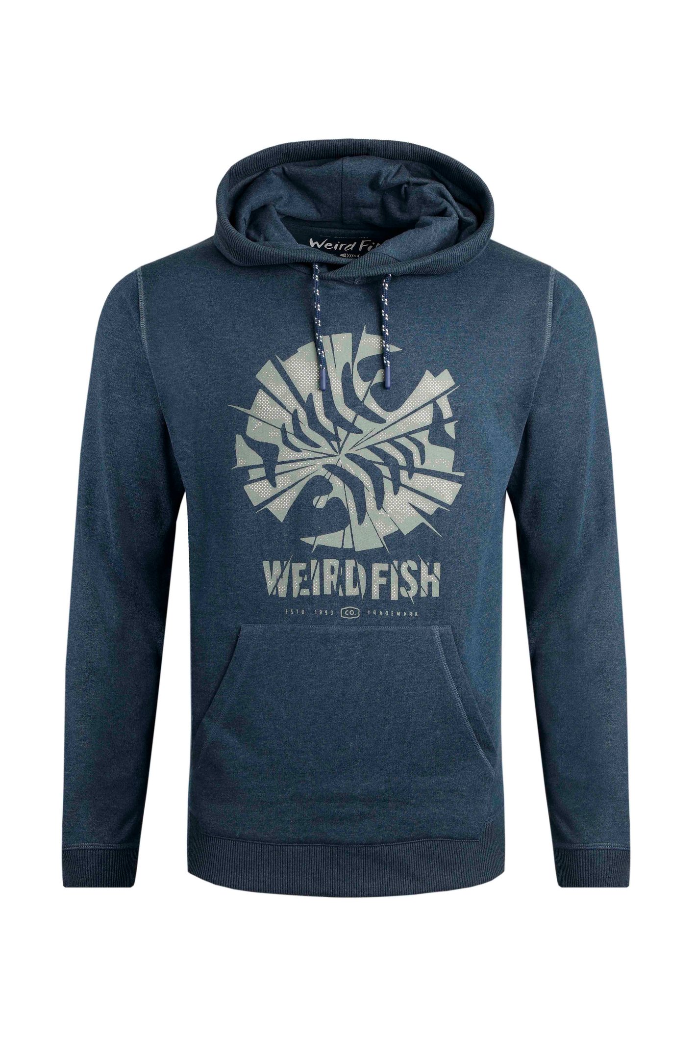 Weird Fish Bryant Graphic Pop Over Hoodie Federal Blue Size XL