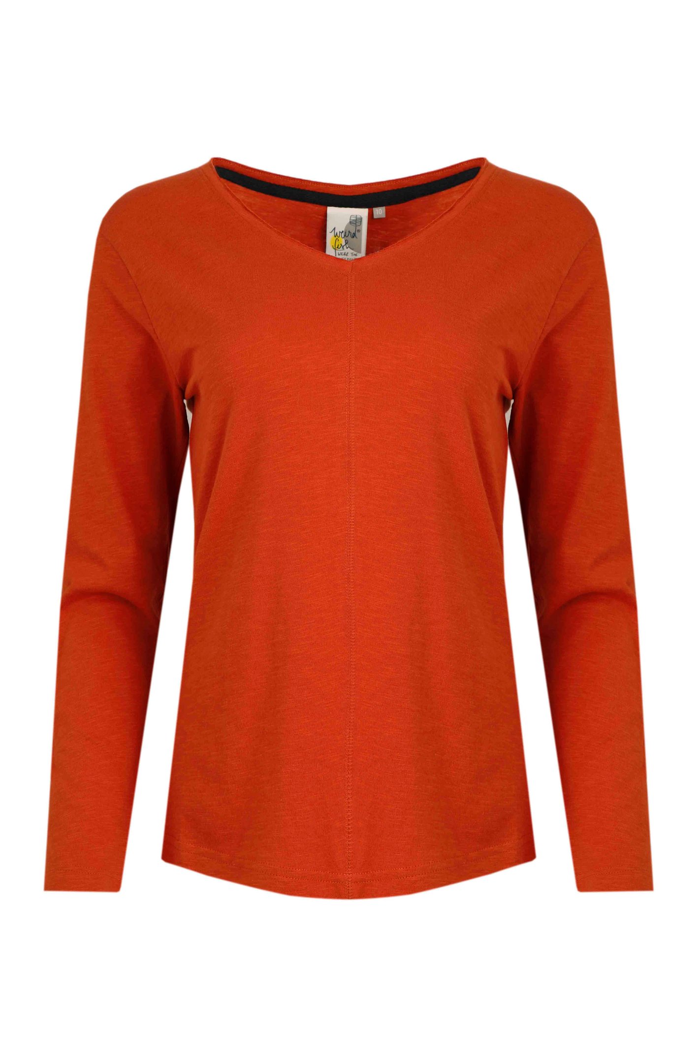 Weird Fish Rubita Organic Long Sleeve T-Shirt Rust Size 20