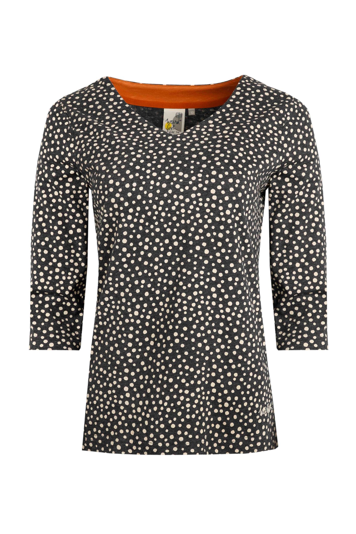 Weird Fish Nanaimo Eco 3/4 Sleeve Top Navy Size 8