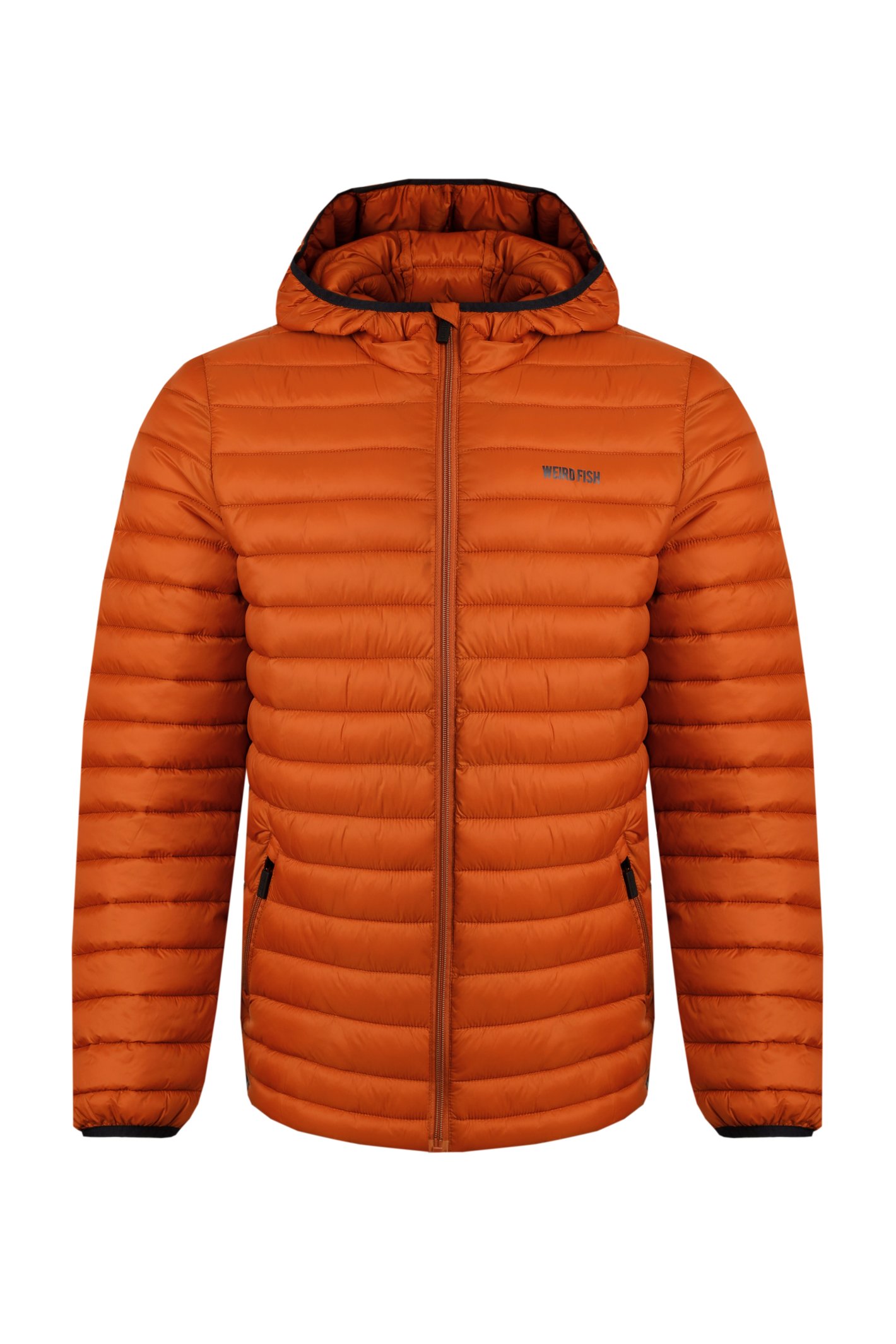 Weird Fish Flete Recycled Lightweight Showerproof Padded Jacket Dark Rust Size S