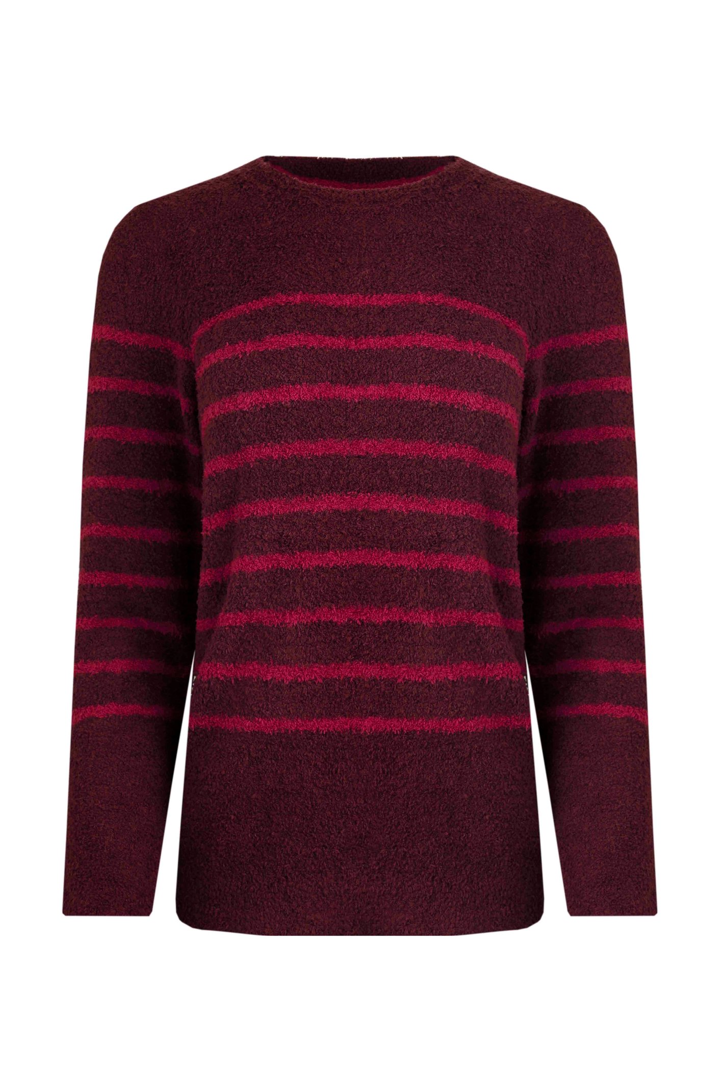 Weird Fish Ellyza Cosy Knit Jumper Aubergine Size 8