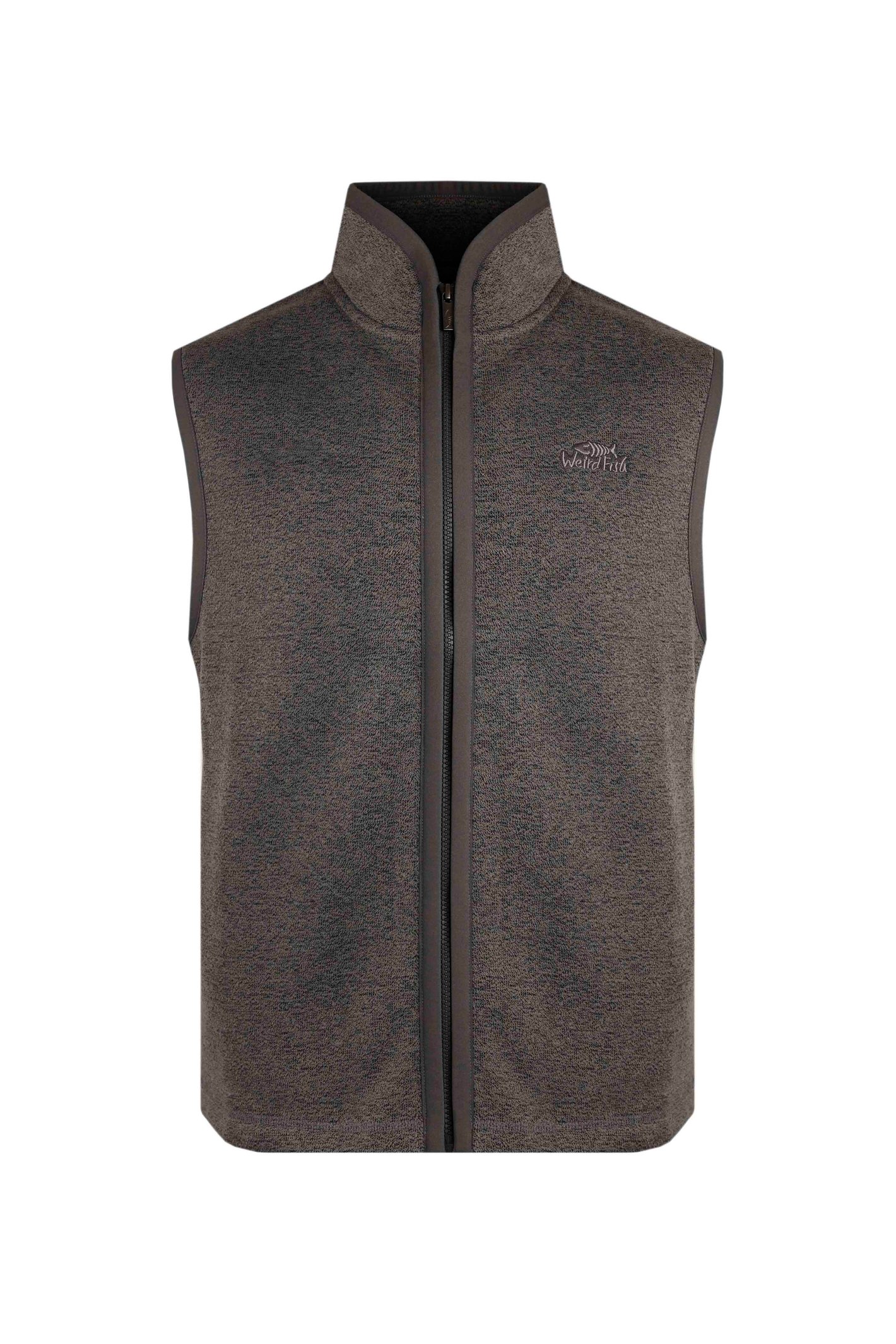Weird Fish Lester Recycled Soft Knit Gilet Frost Grey Size XL