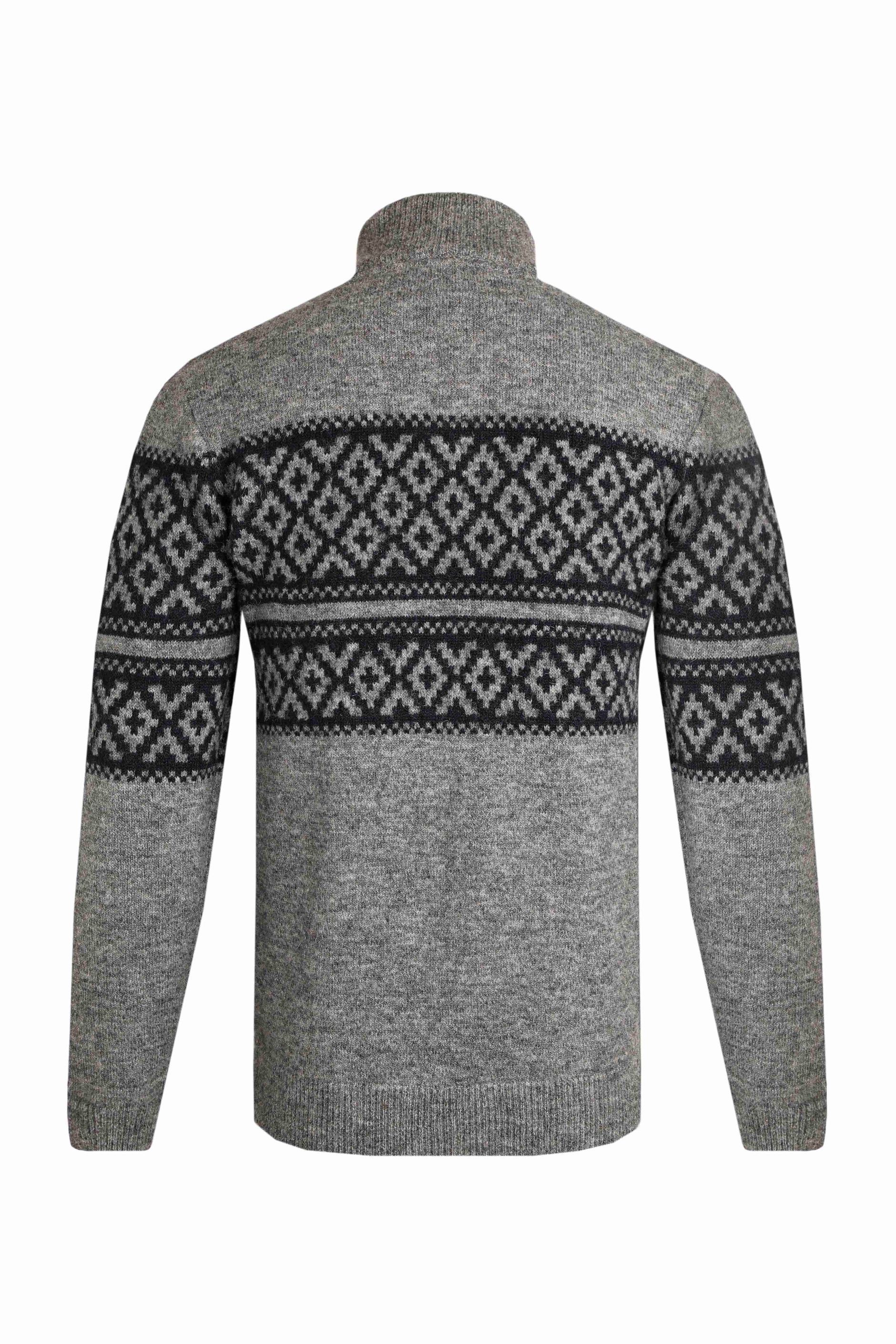 Donny 1/4 Zip Fair Isle Jumper Cement Weird Fish