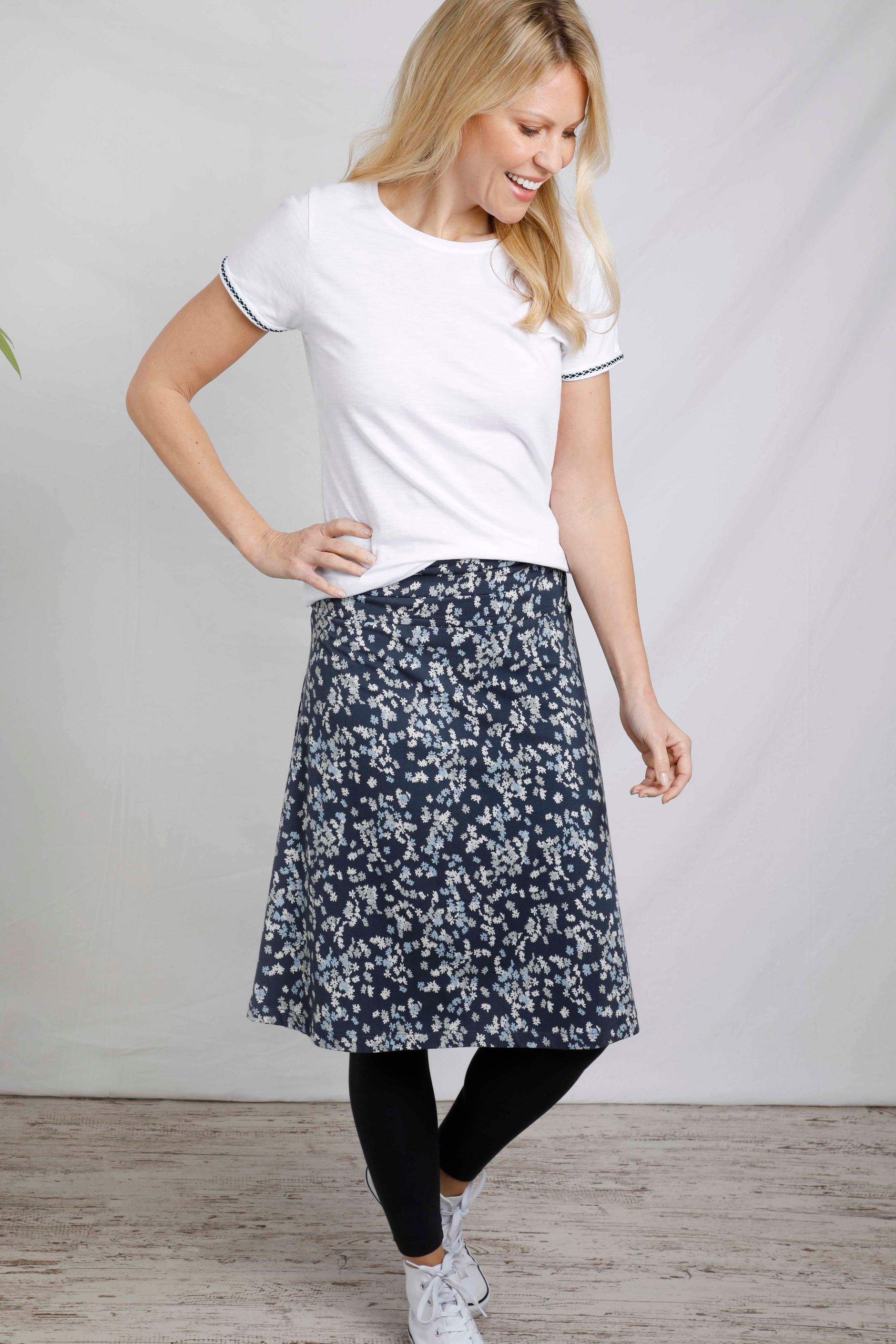 Malmo Organic Printed Jersey Skirt Ink | Weird Fish
