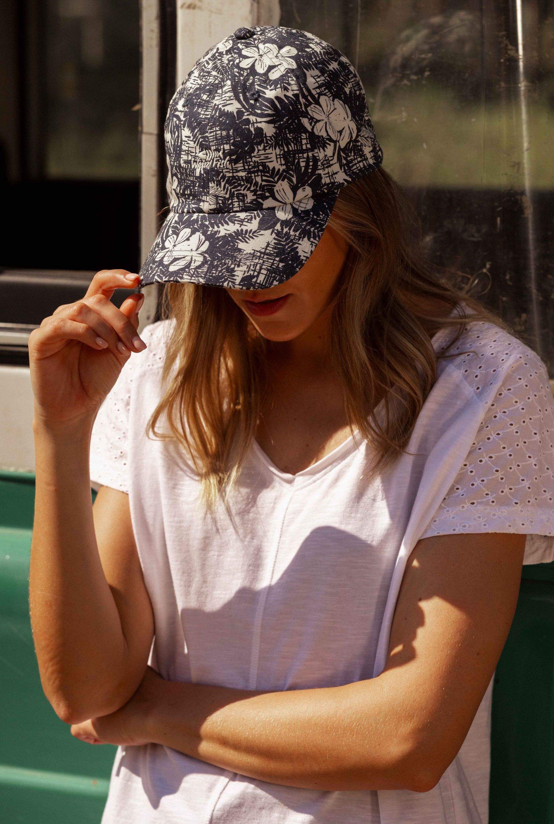 Rigg Printed Cap Dark Denim Weird Fish