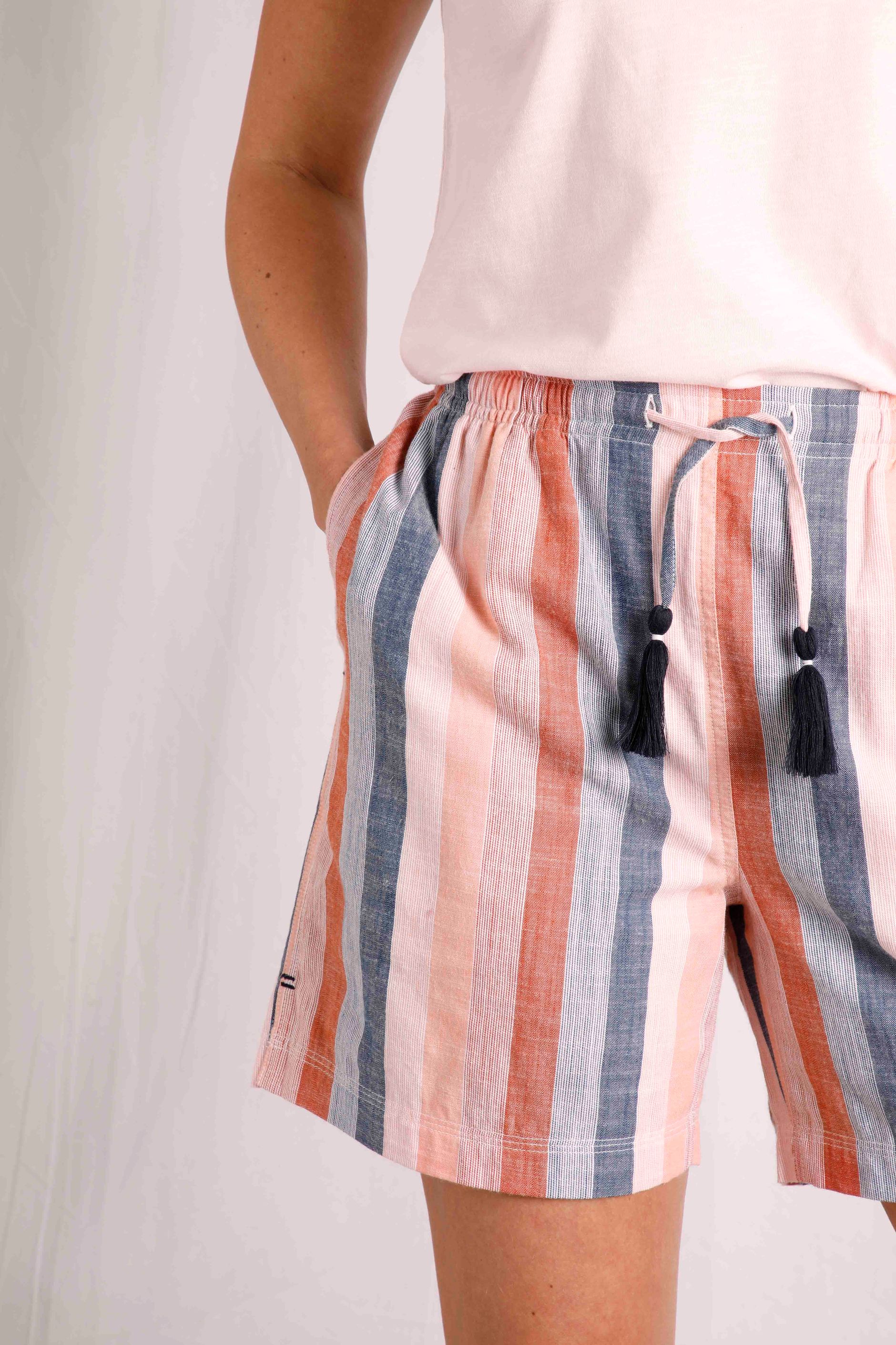 Thia Organic Cotton Stripe Shorts Pink Weird Fish