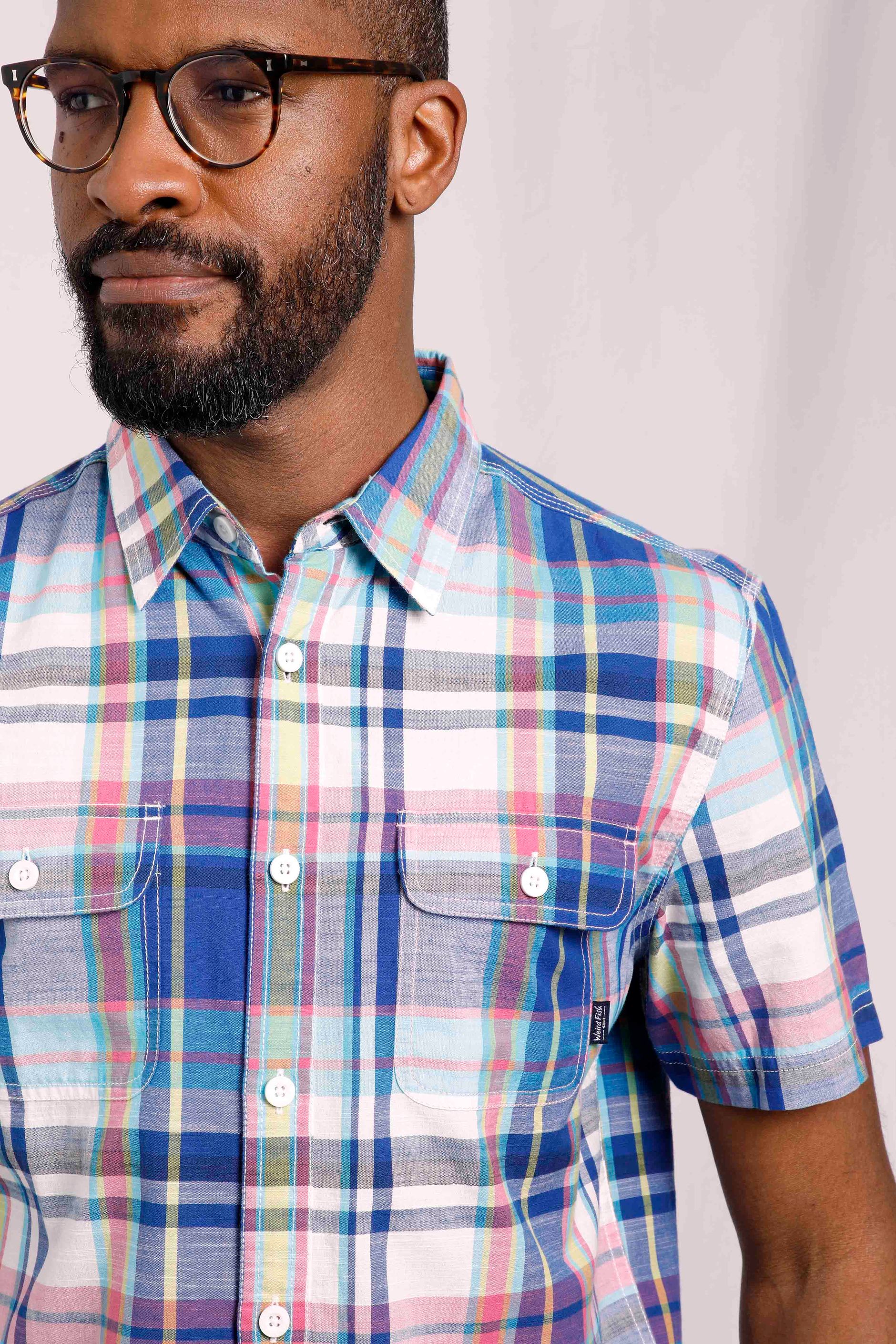 Malbas Madras Check Shirt Cobalt Blue | Weird Fish