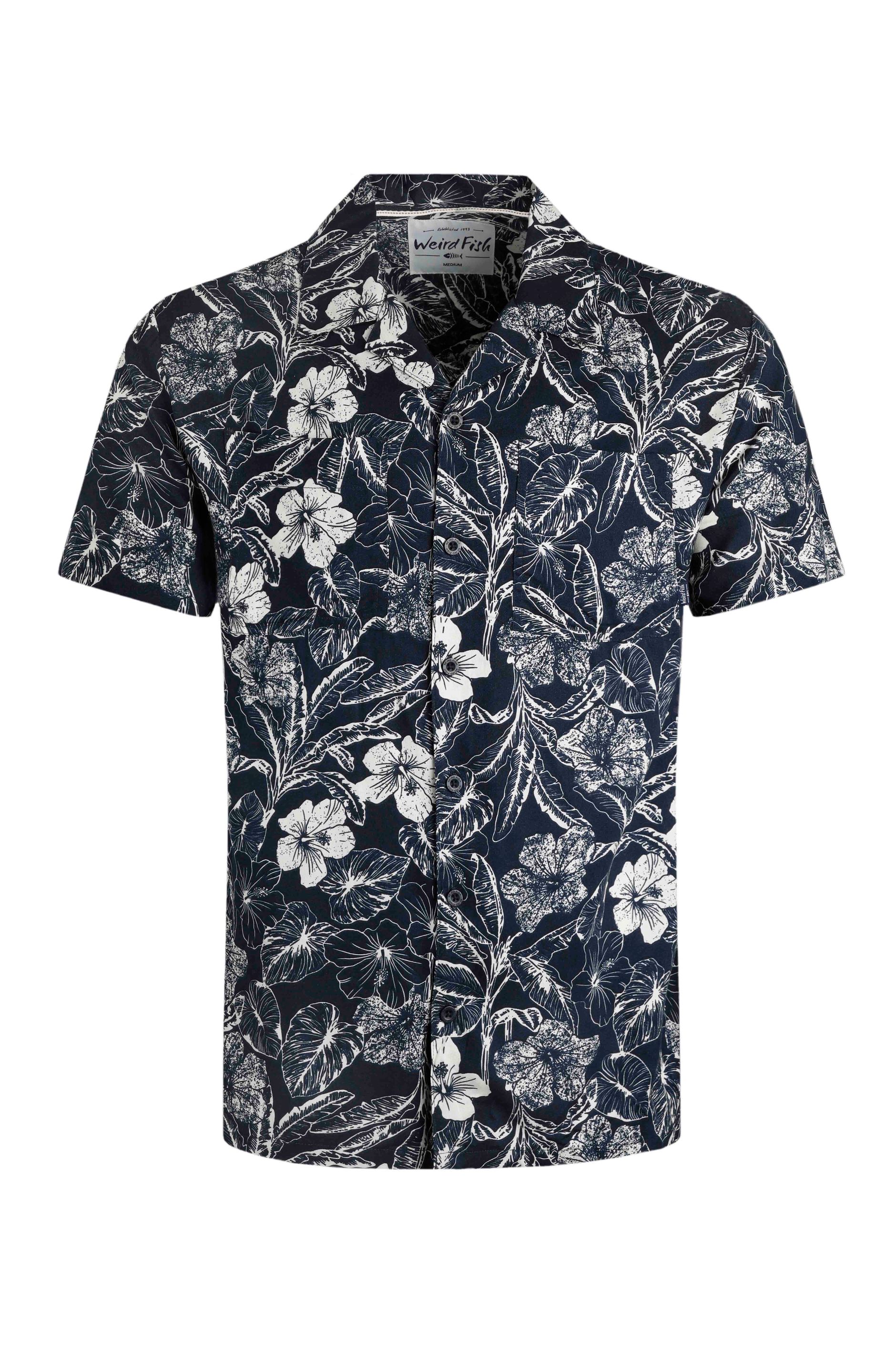 Holborn Eco Viscose Hawaiian Shirt Rich Navy | Weird Fish