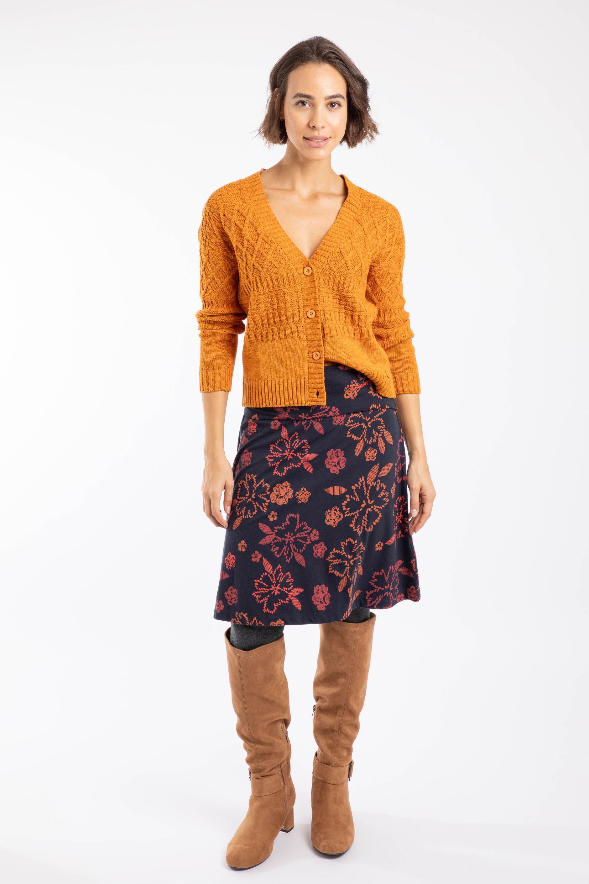 Malmo Printed Jersey Stretch Skirt Nightshade | Weird Fish