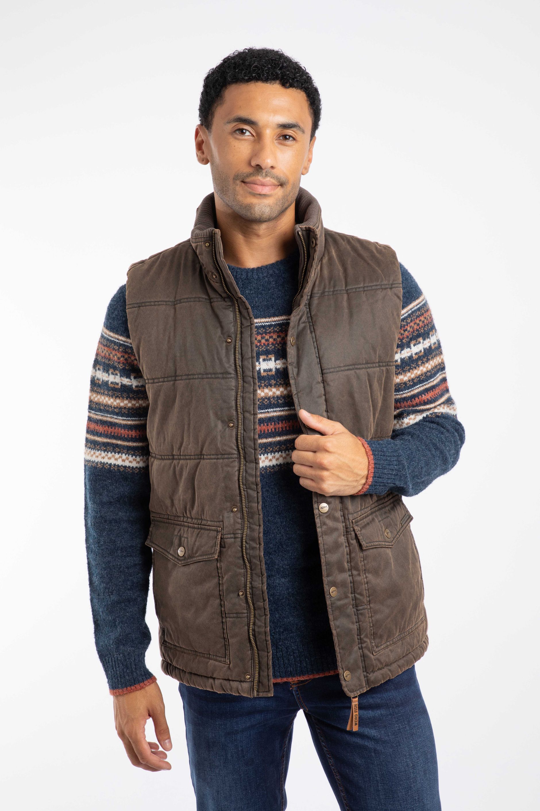 Dover Wadded Gilet Bark | Weird Fish