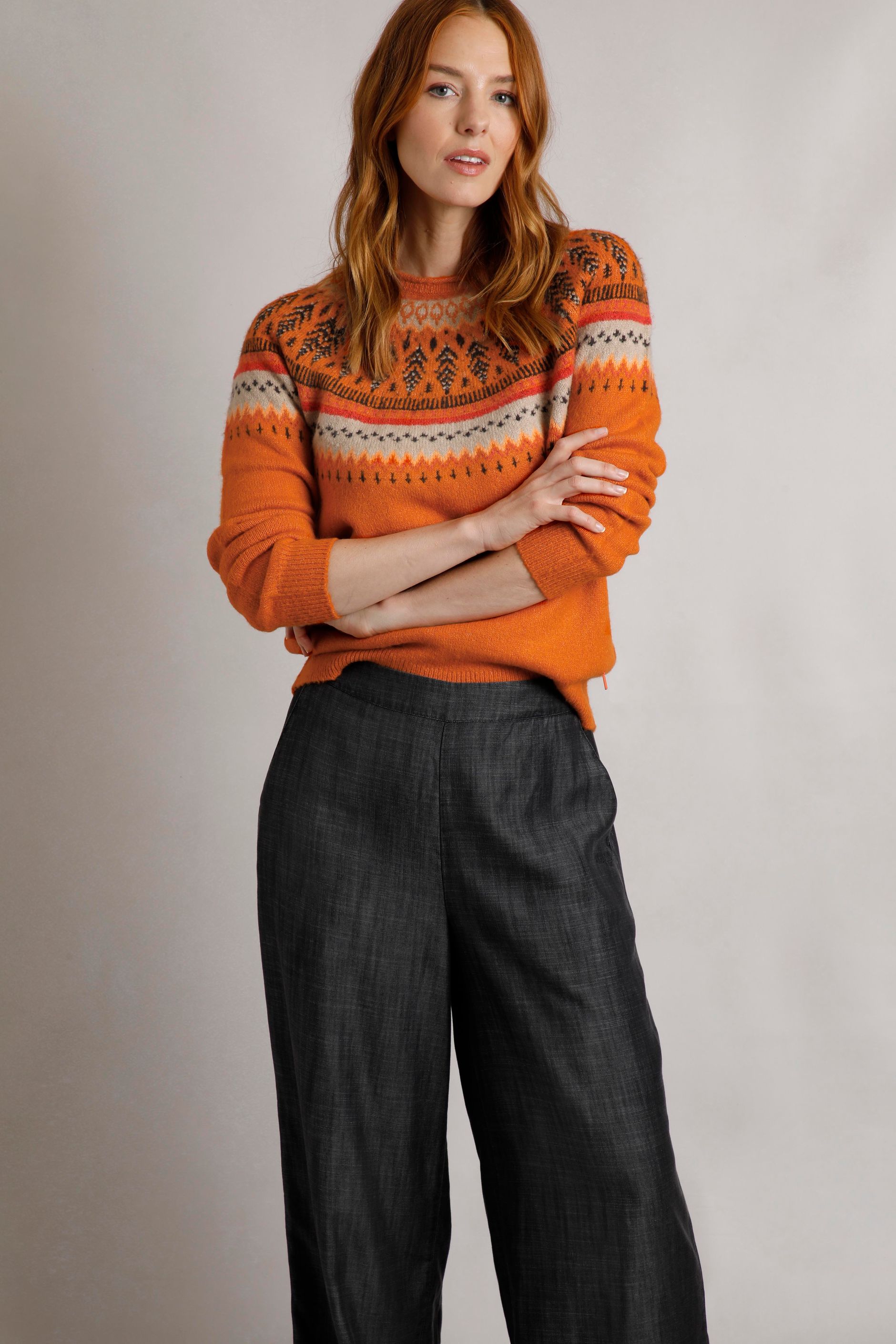 Lowell Fair Isle Jumper Brick Orange | Weird Fish