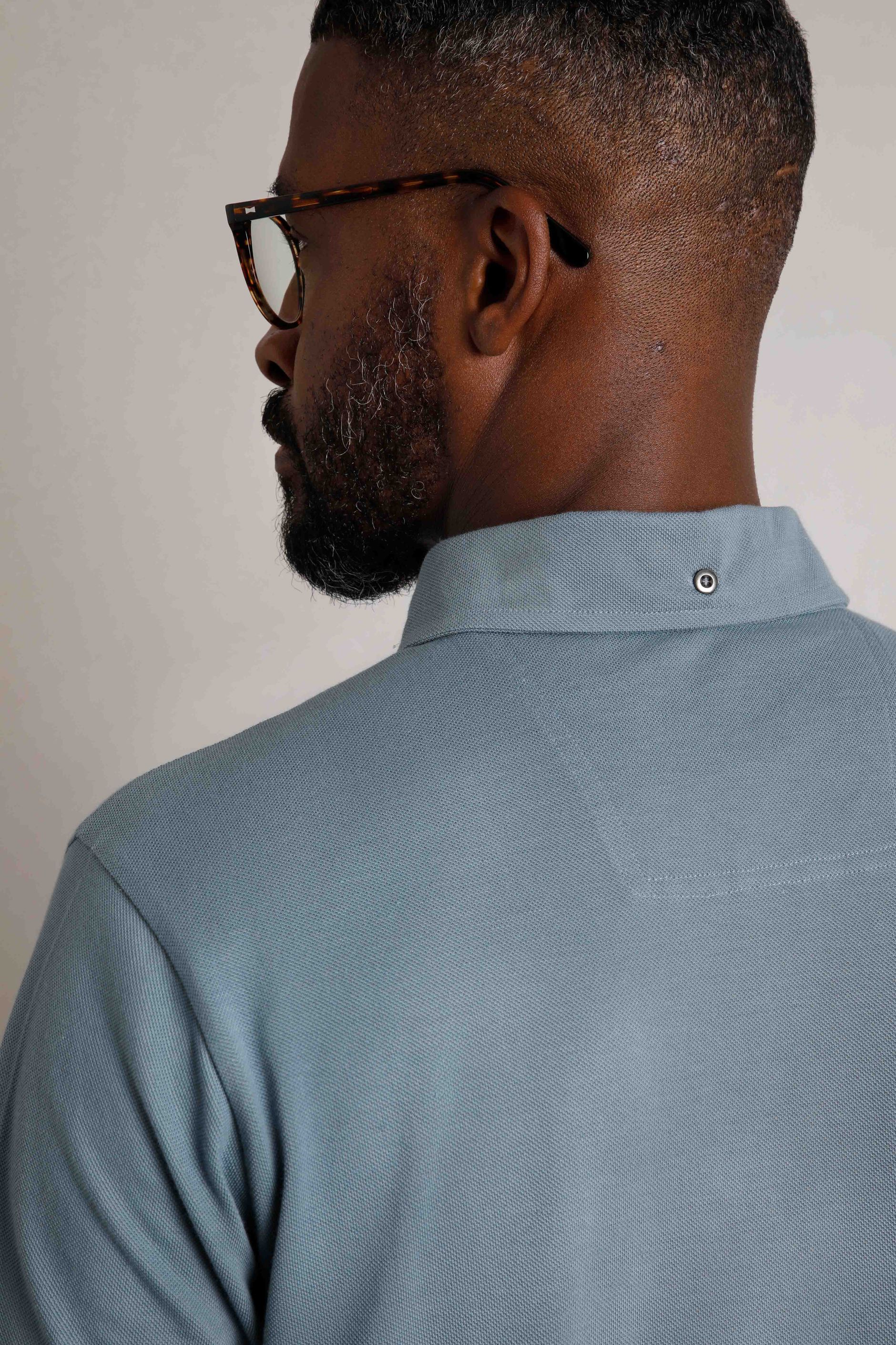 Will Knit Polo-Blue Mirage