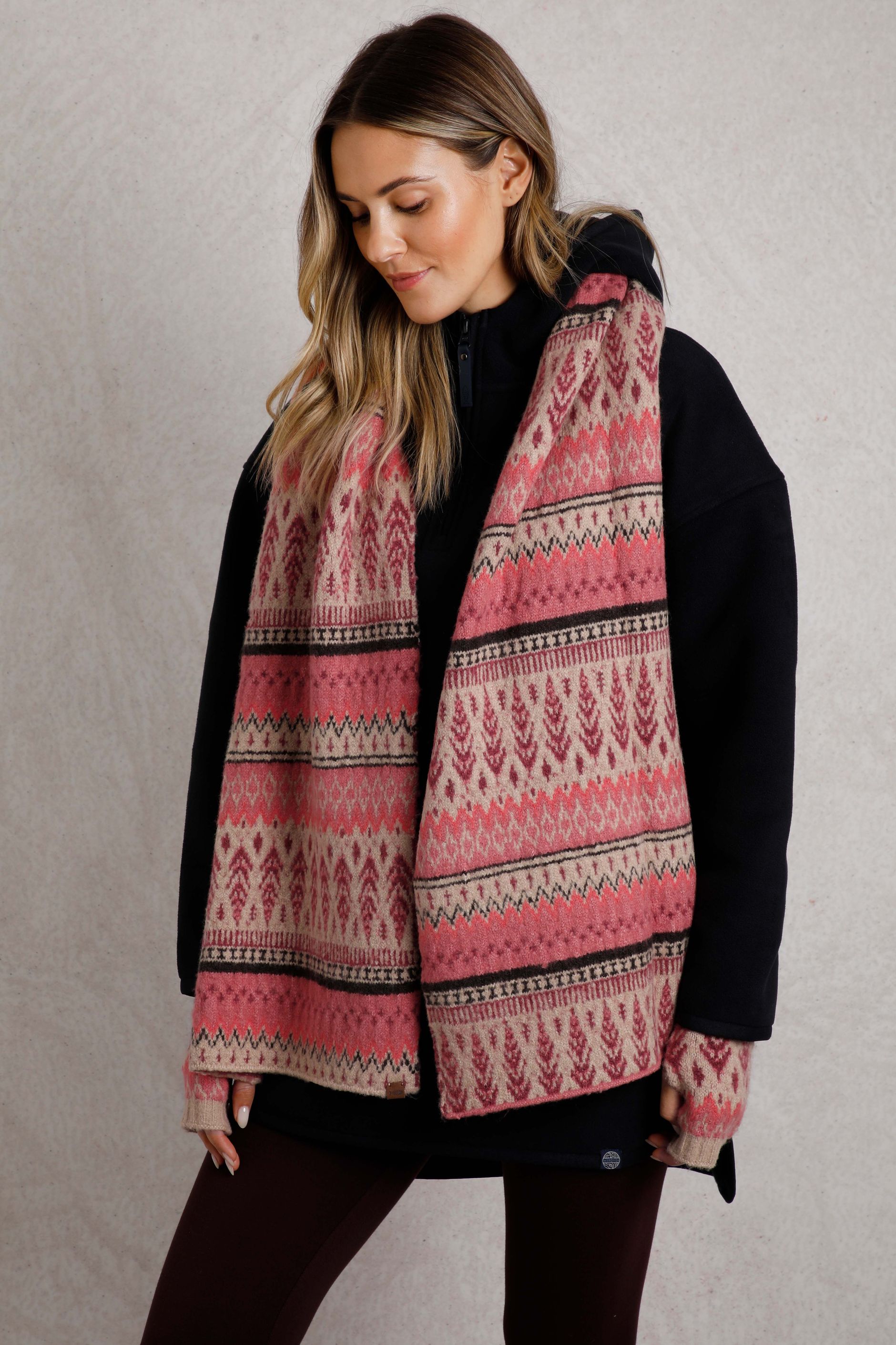 Seasalt Women's Bright Line Fair Isle Scarf In Scillia Aran Multi