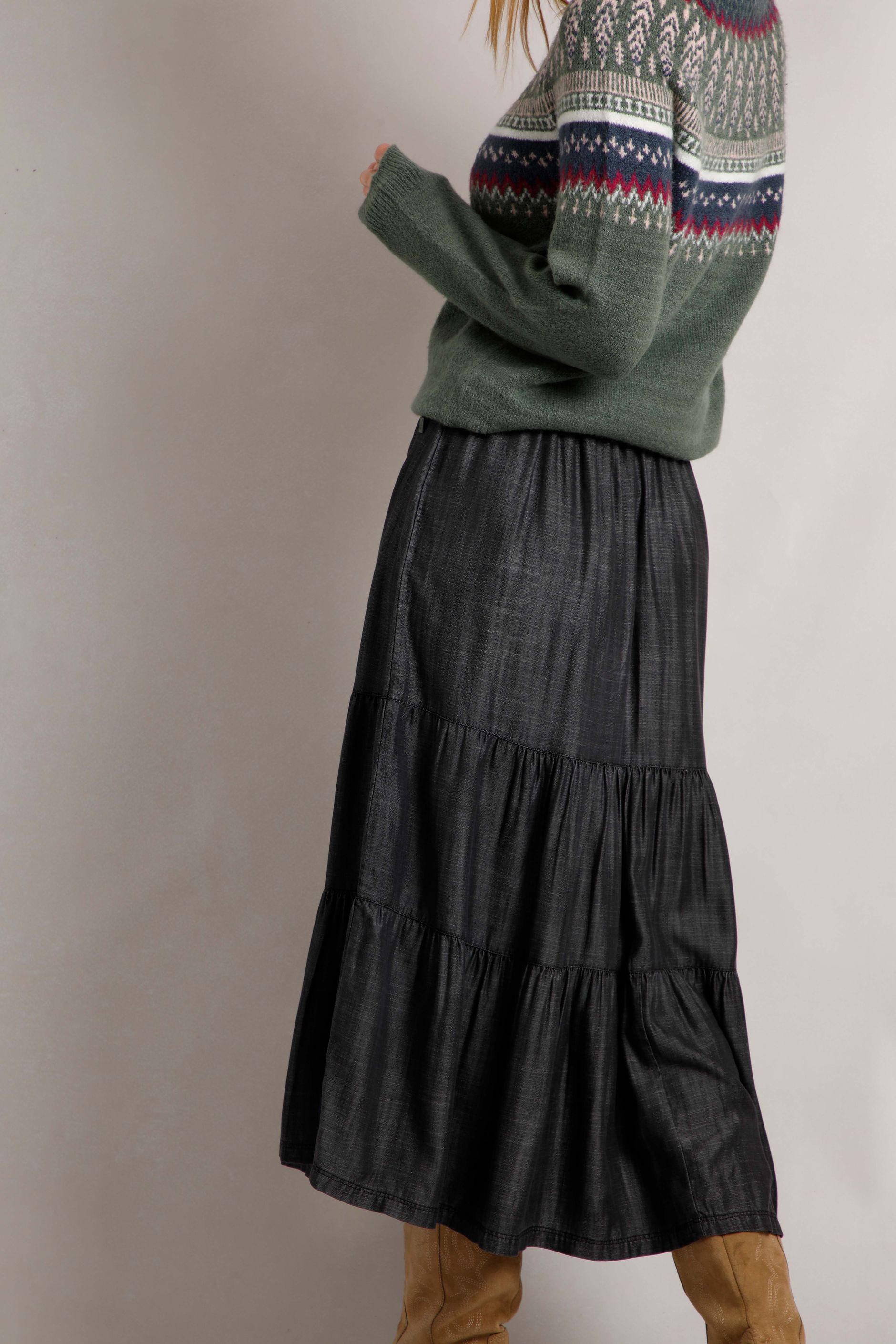 SIGRID OLSEN Tencel Tiered Skirt main image 0