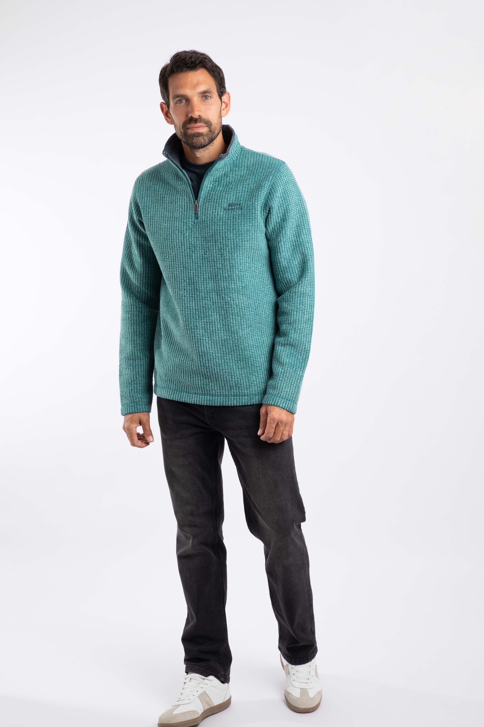 Pull Polaire Weird Fish Newark Eco 1/4 Zip - Bleu Marine - Taille L - Occasion Très Bon état