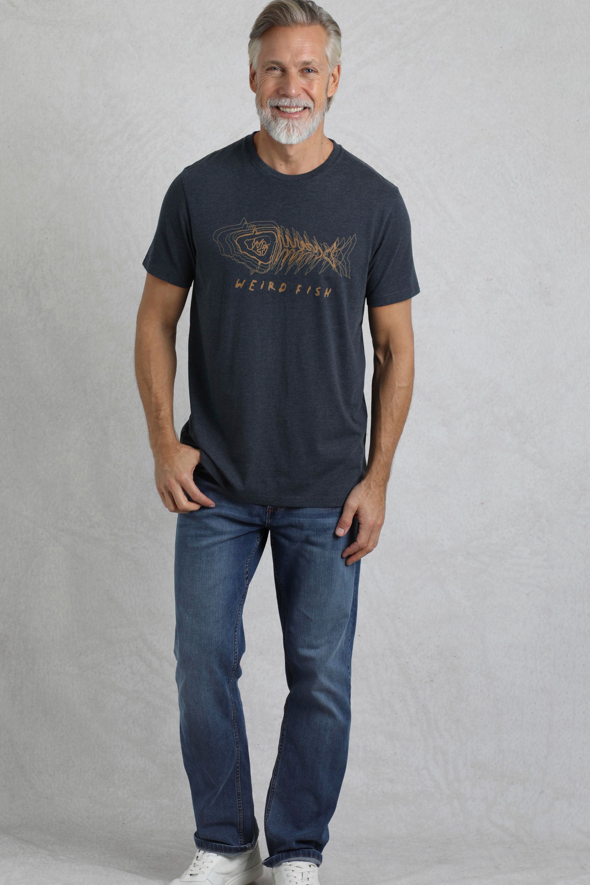 Scribble Graphic T-Shirt Navy | Weird Fish