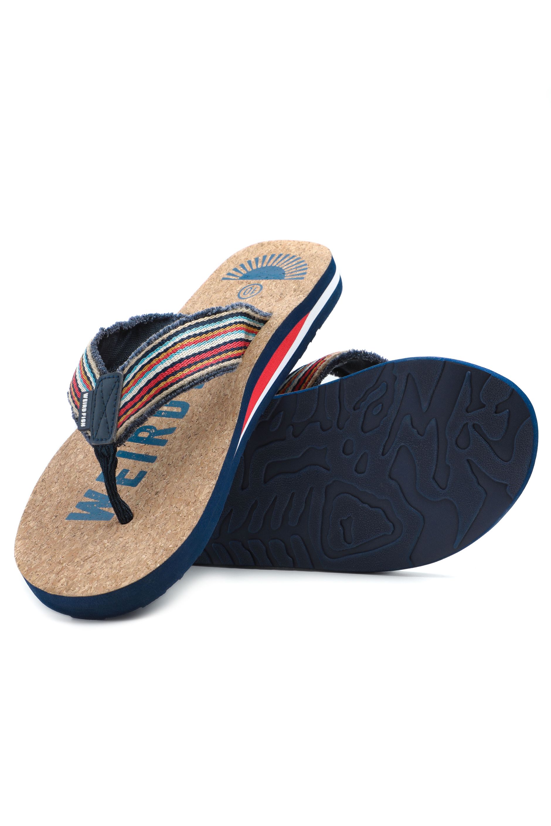 Englewood Cork Flip Flops Dark Blue | Weird Fish
