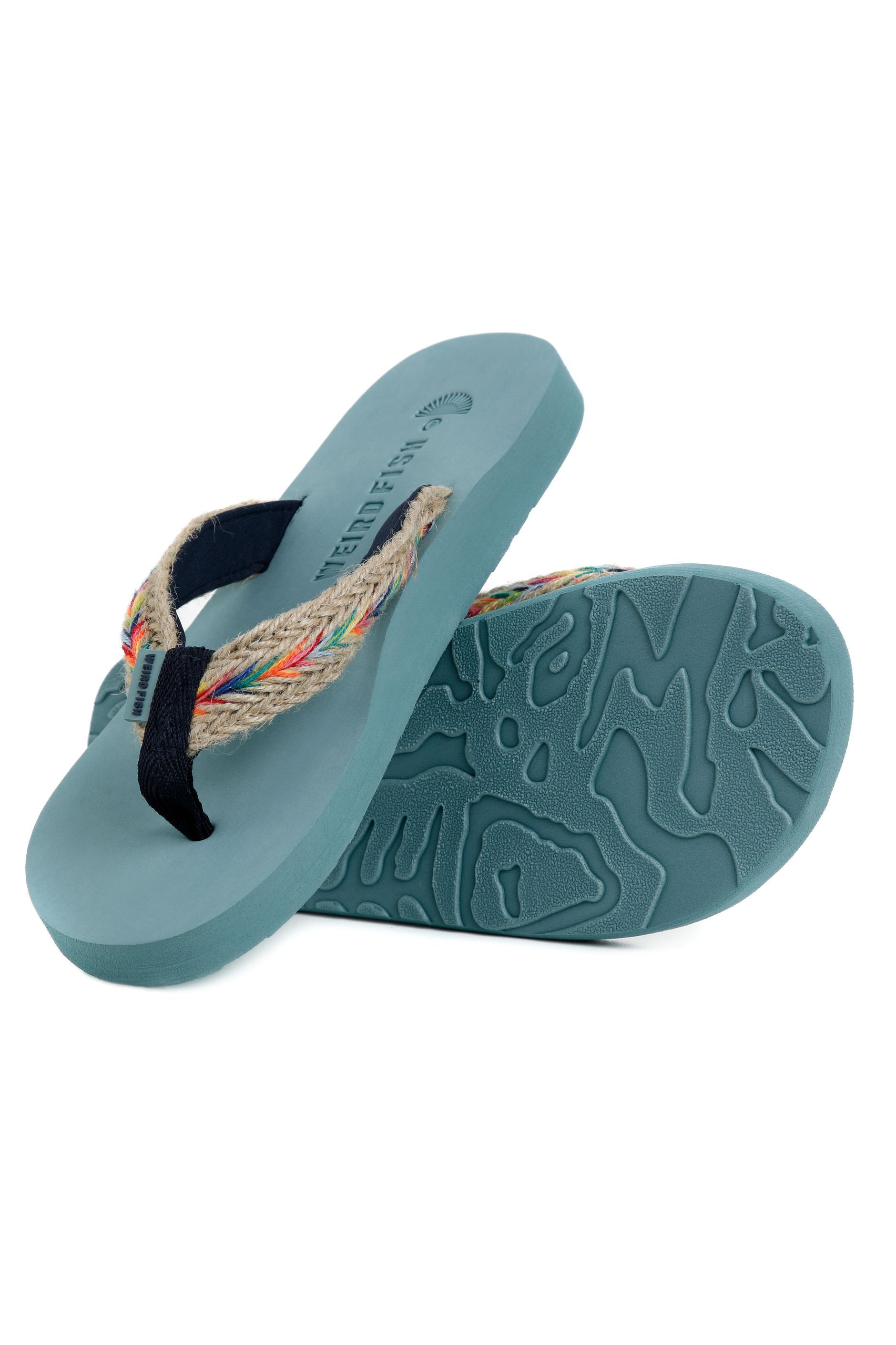 Adila Braided Flip Flops Mineral Blue | Weird Fish