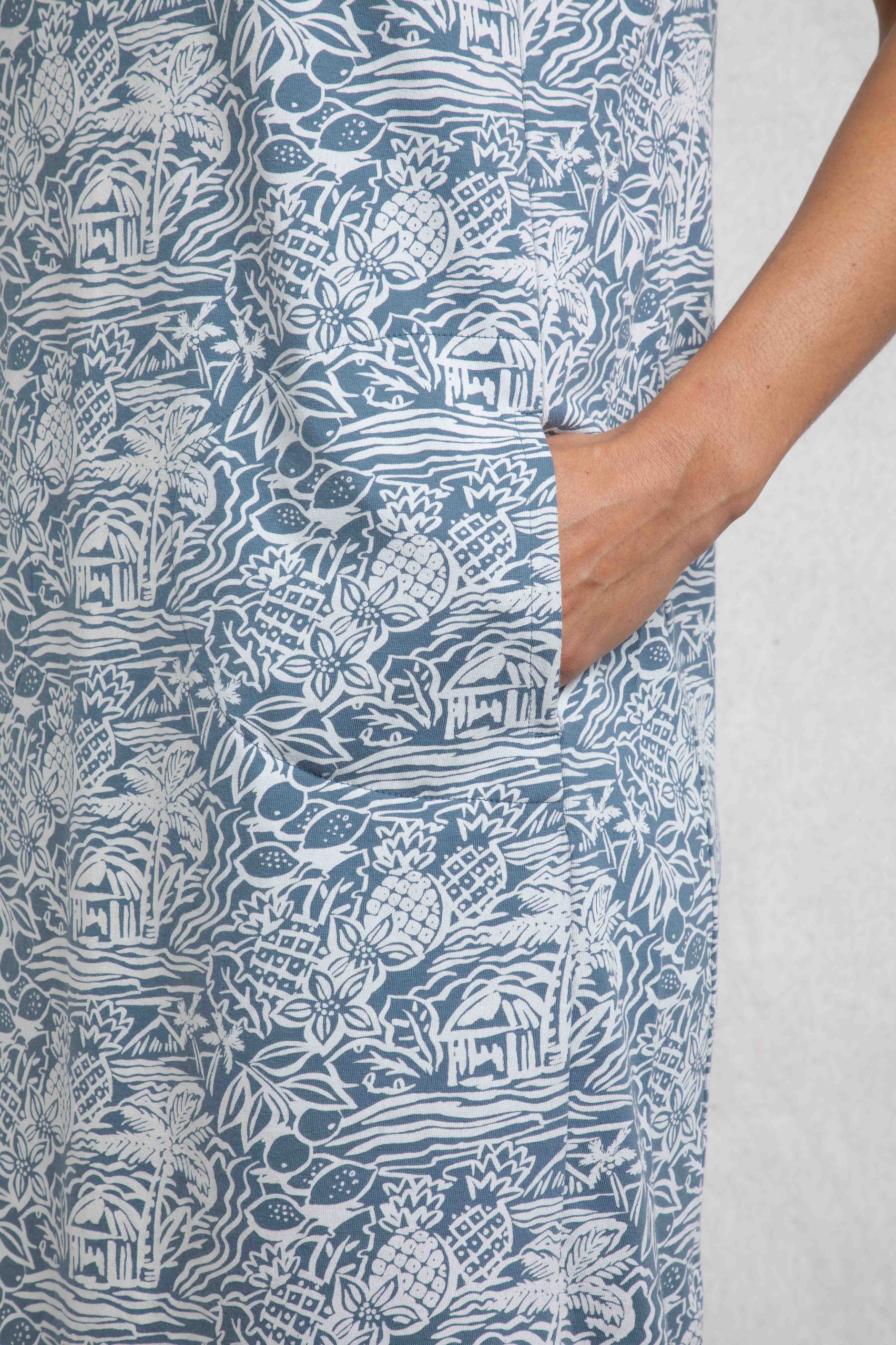 Weird Fish Adenea Organic Cotton Jersey Sheath Dress - Straight Cut Dress With Back Button