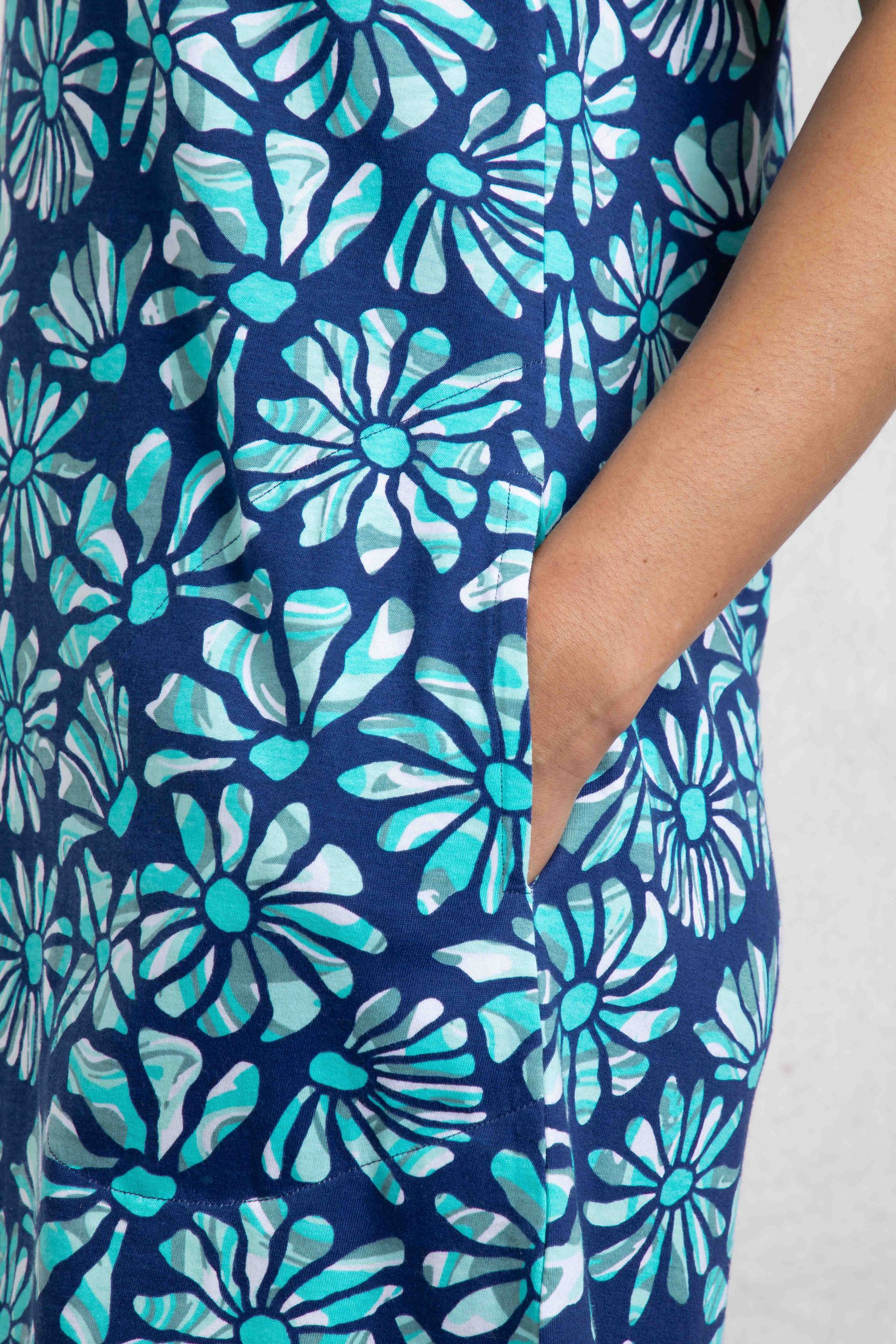 Jersey Dress with Fabric Hem in Swamp - 1180906