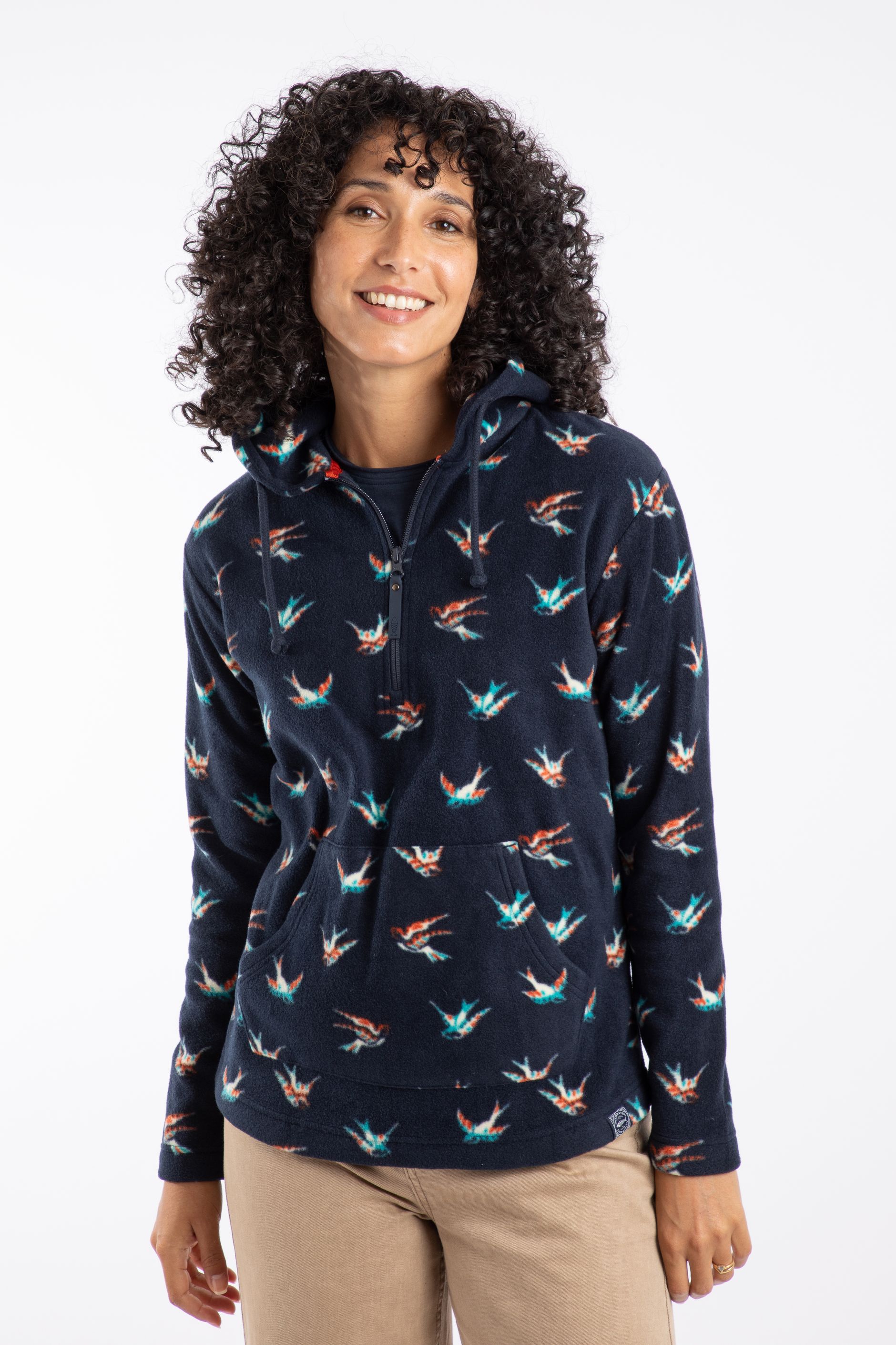 Lana 1/4 Zip Micro Fleece Hoody Nightshade | Weird Fish
