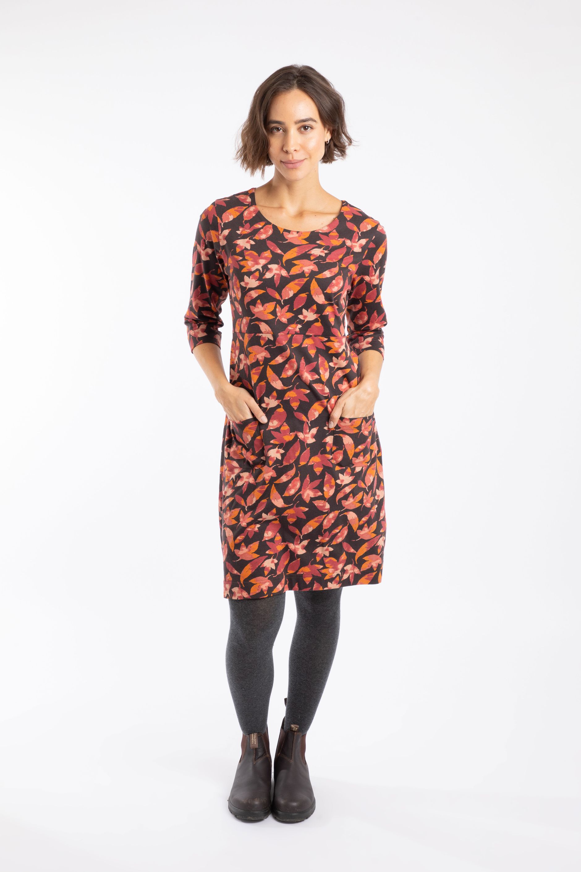 weird fish ladies dresses Anaya Organic Cotton Embroidered Jersey Shift Dress Viridis