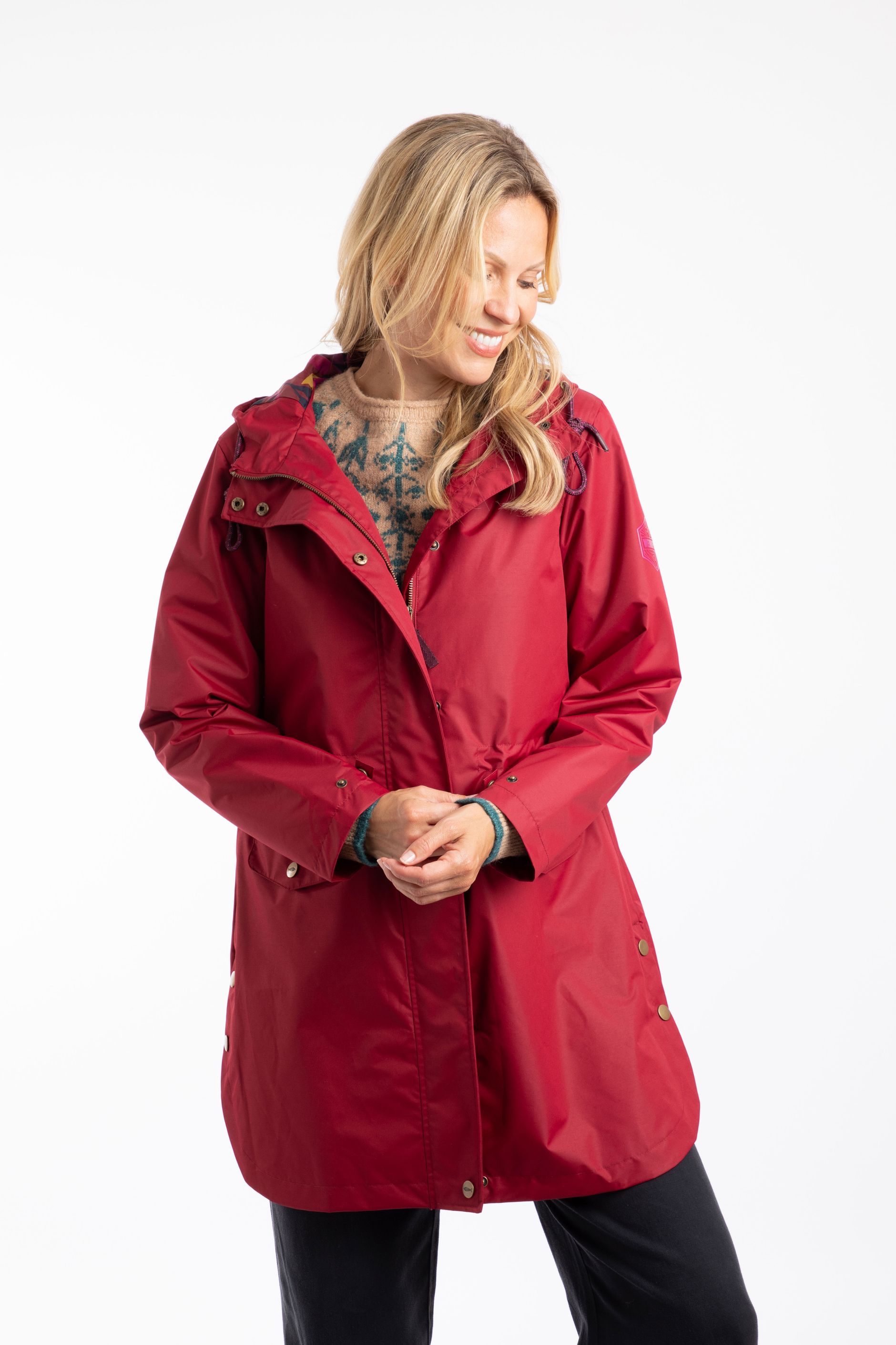 Anika Plain Showerproof Jacket Garnet | Weird Fish