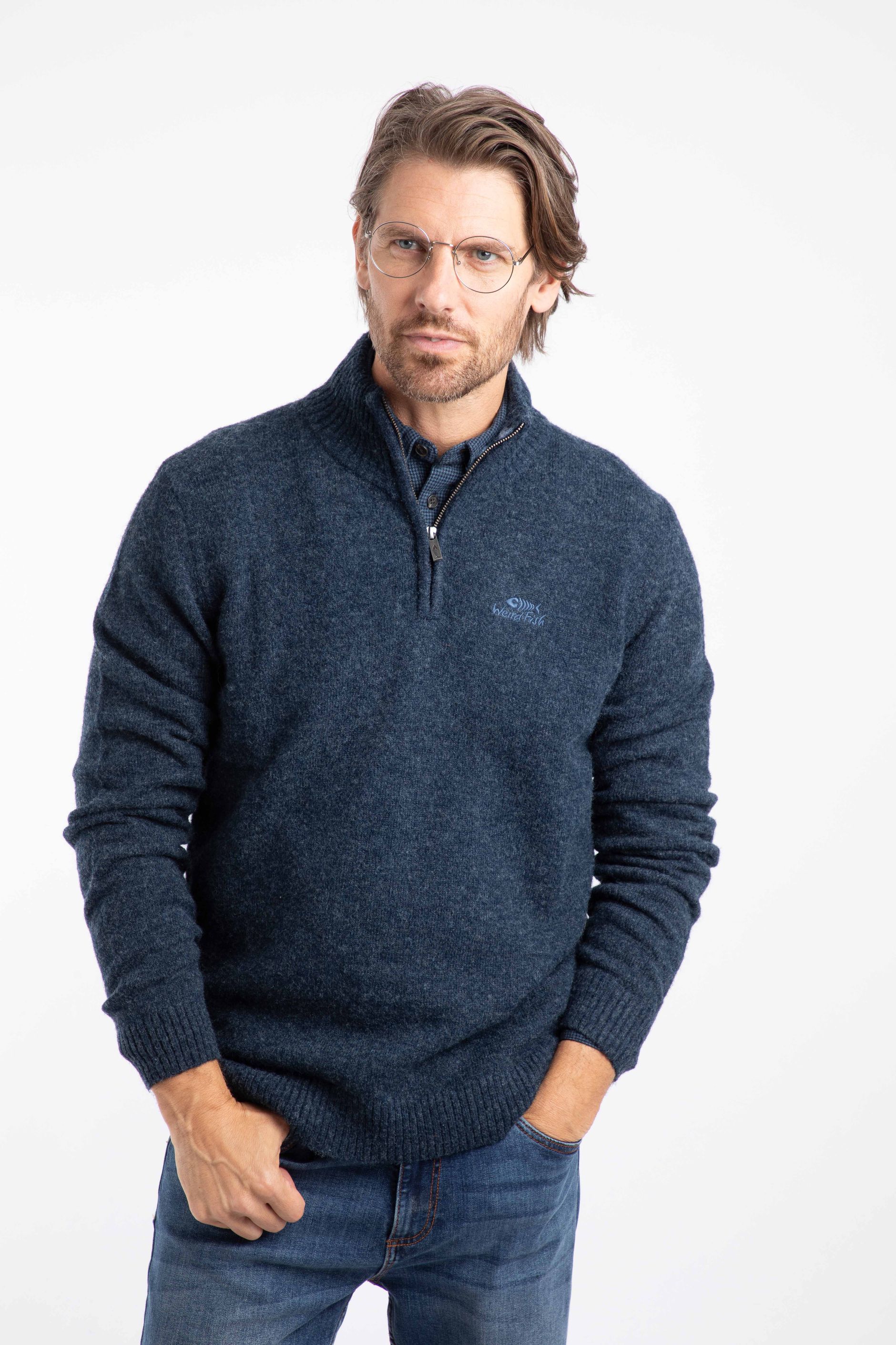 Sweat zippé - Bleu - 25.00€ - Kiabi