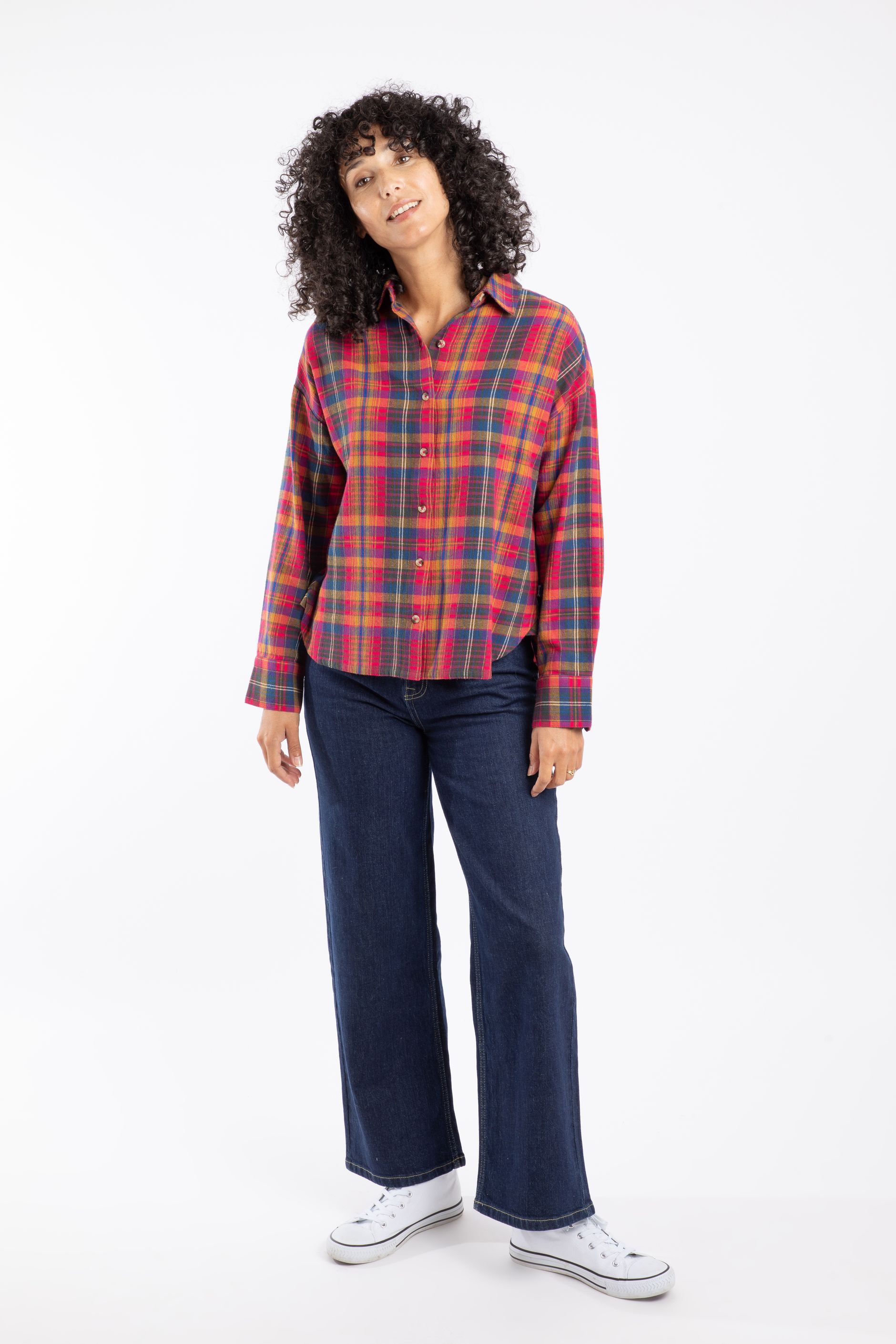 Lynsky Brushed Check Shirt Fuchsia Punch | Weird Fish
