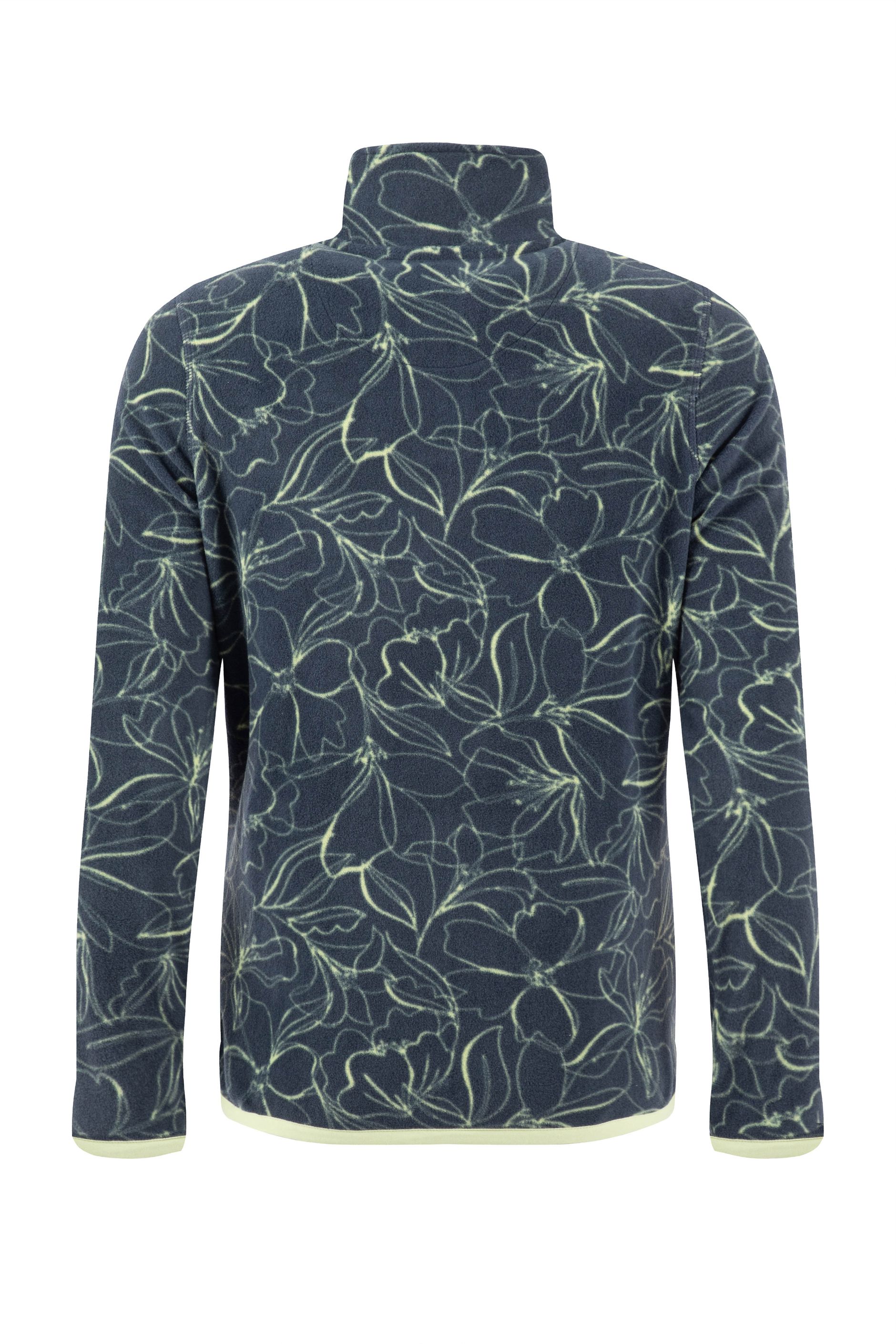 Blue Microfleece Reena 1/4 Zip Printed Micro Fleece Moonlight Blue | Weird Fish