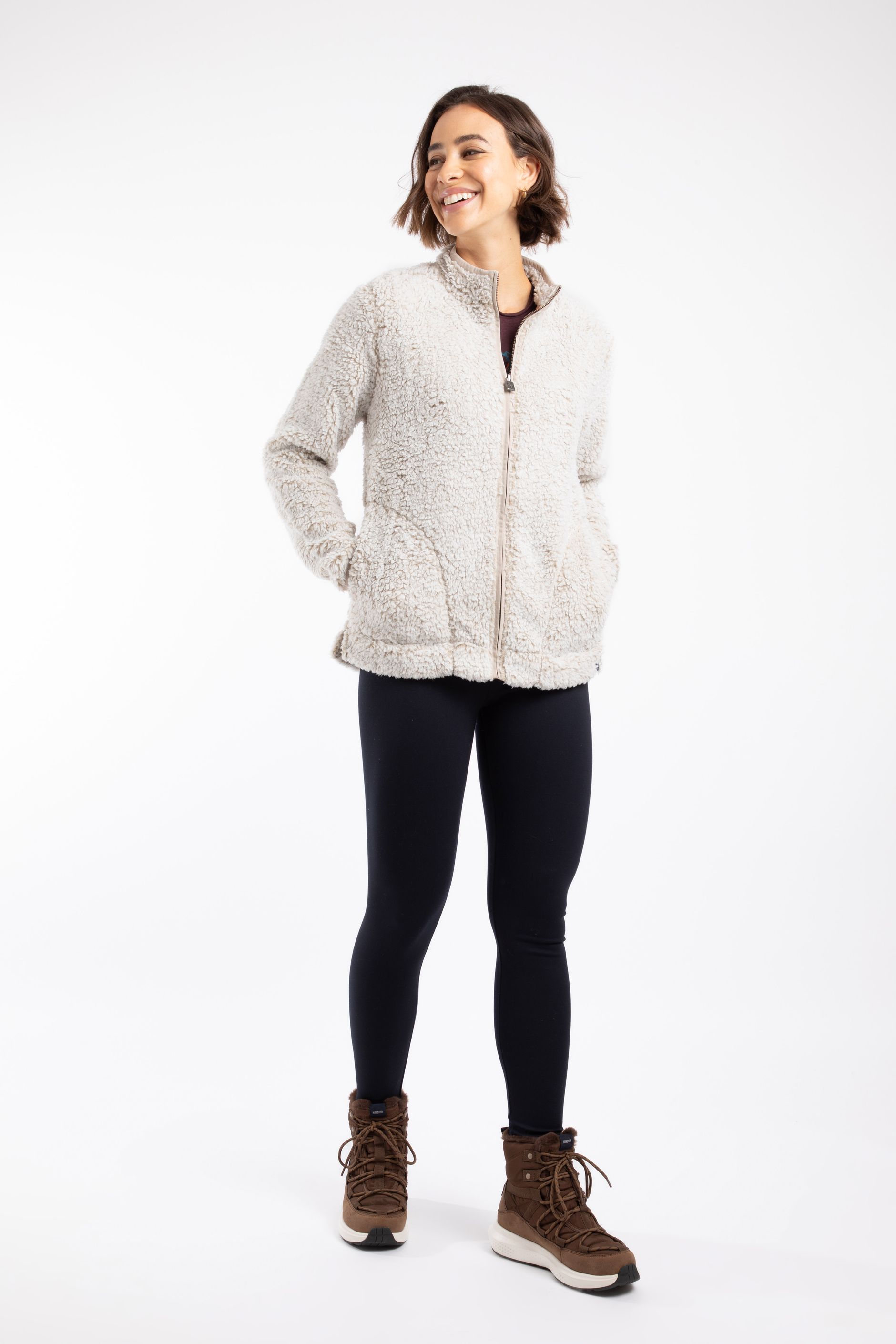 Deliah Cosy Full Zip Fleece Beige | Weird Fish