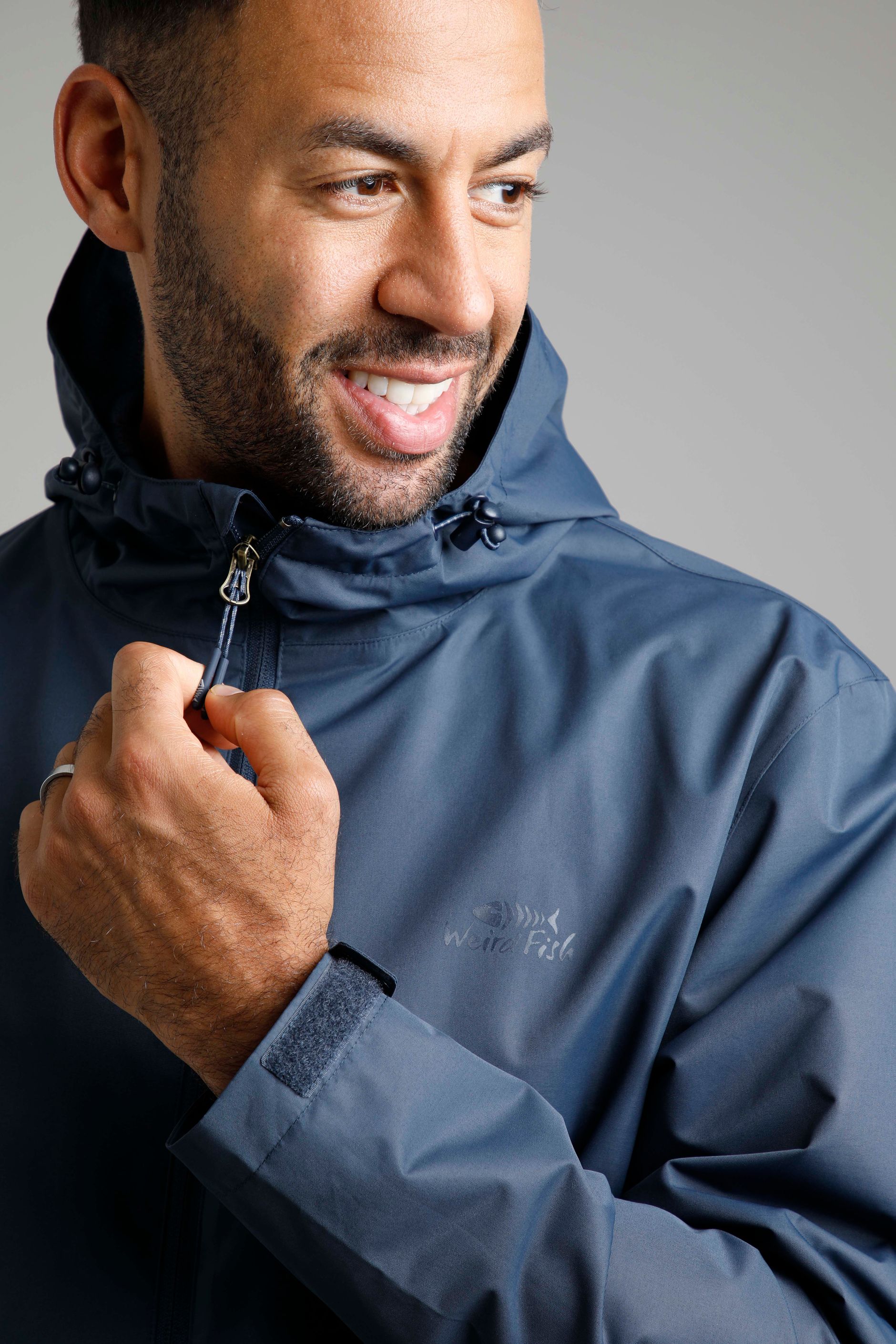 Adler Waterproof Jacket Navy Weird Fish