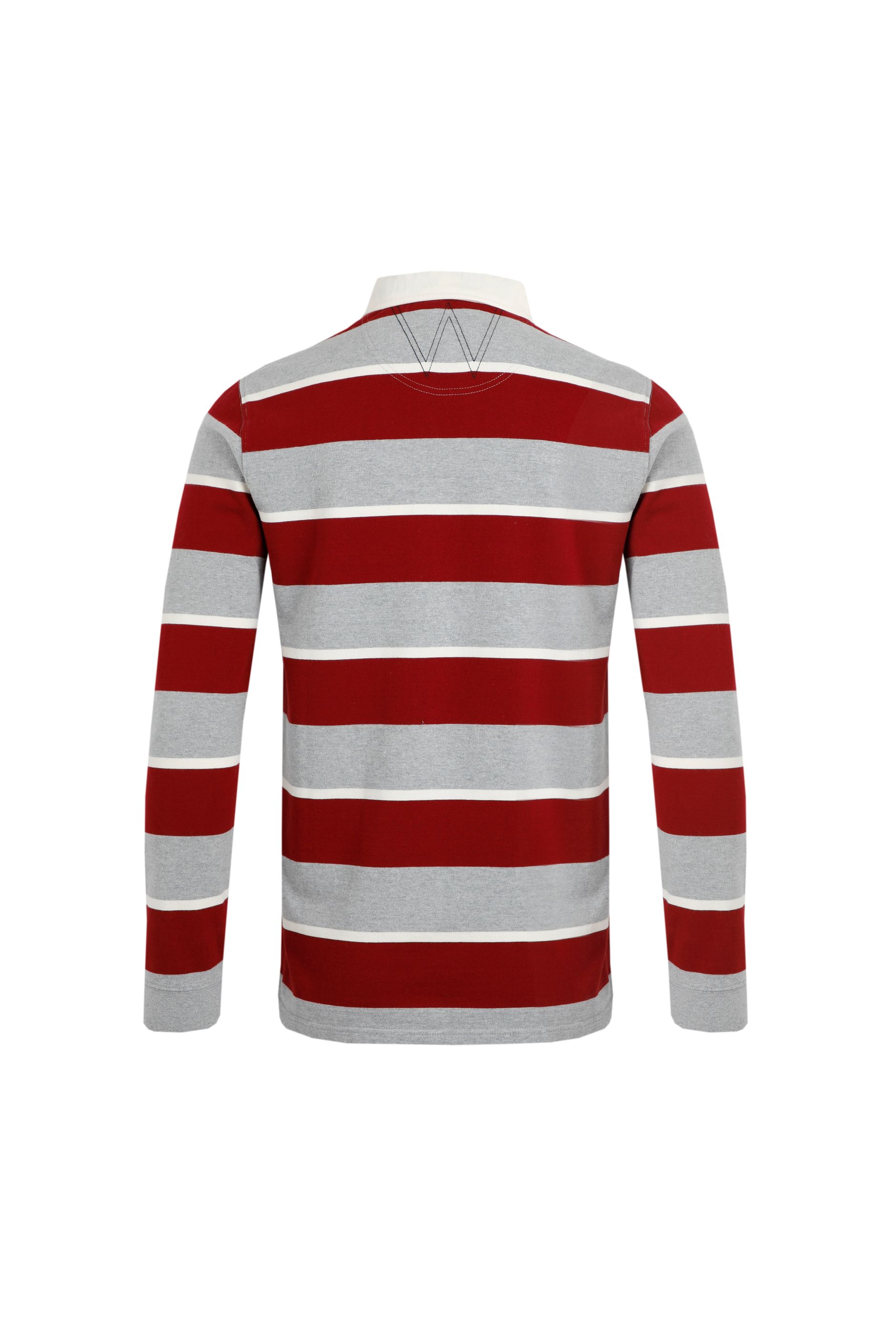 Laxton Organic Long Sleeve Stripe Rugby Shirt Grey Weird Fish