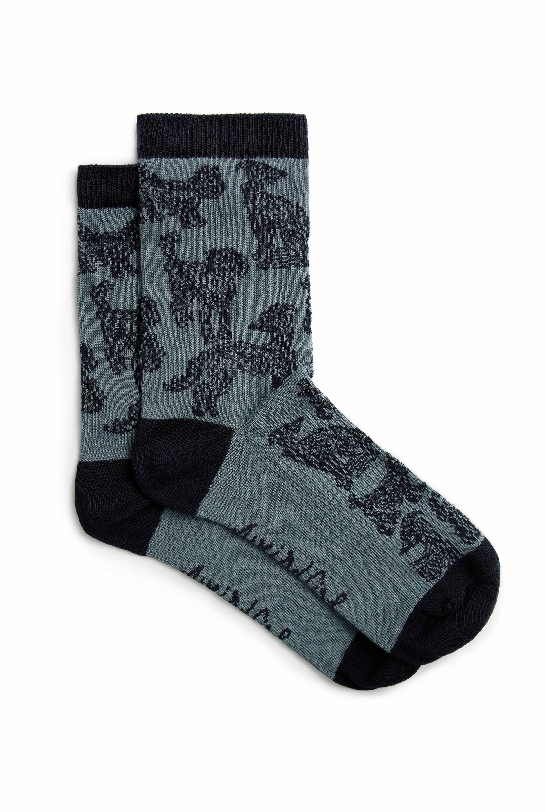 Parade Eco Patterned Socks 3 Pack Dusty Blue Weird Fish