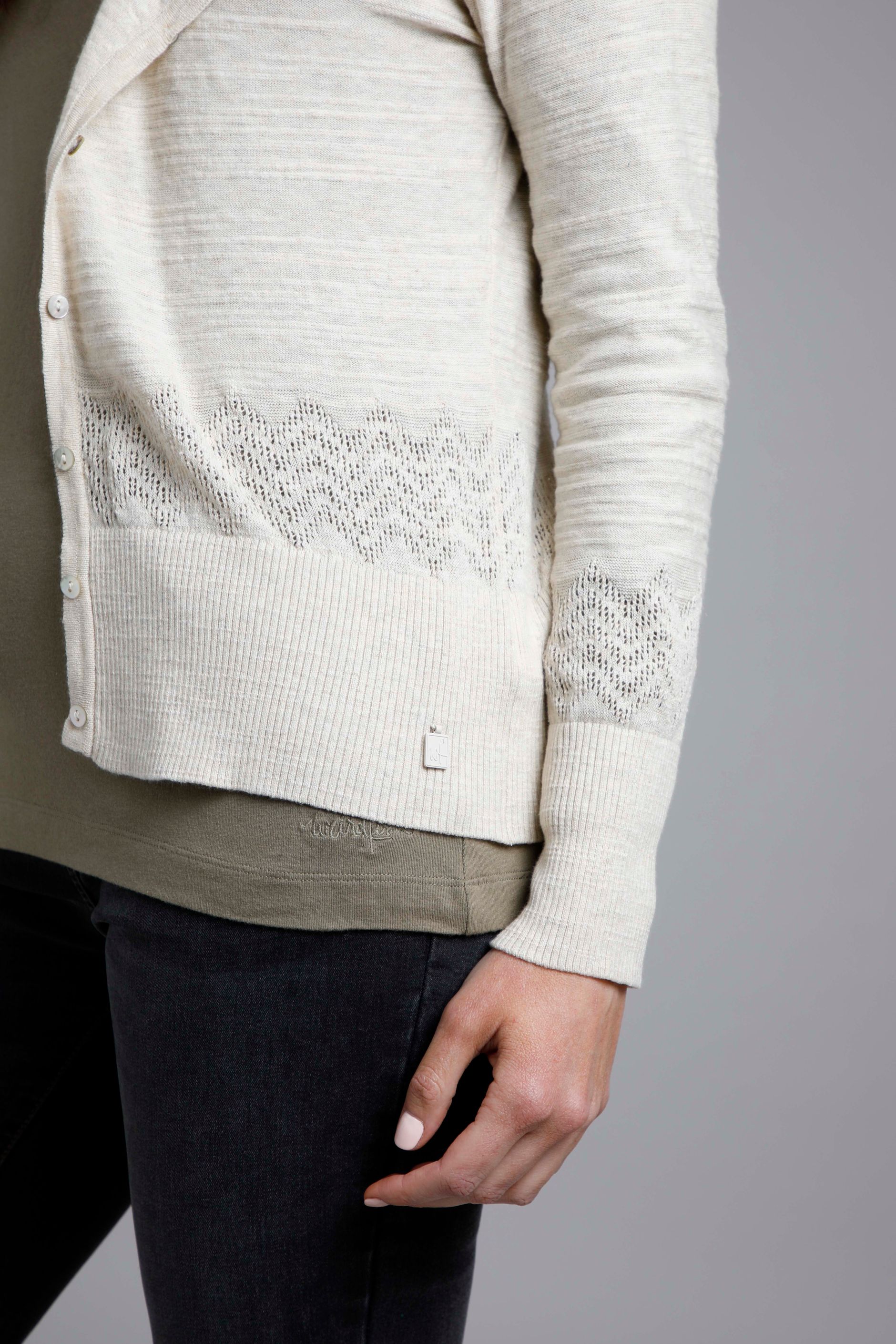 Curran Lightweight Cardigan Light Cream Weird Fish