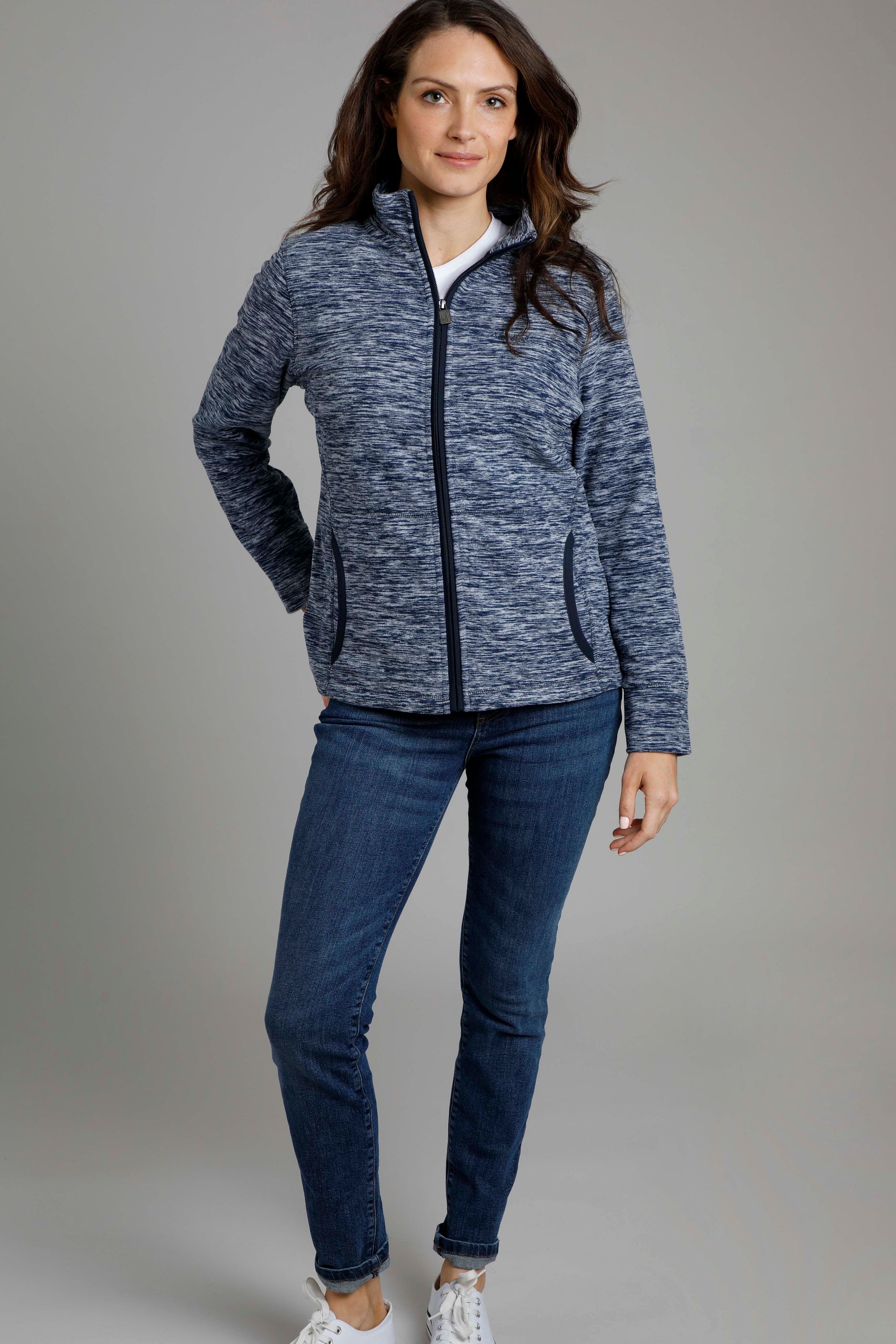 Adele Recycled Full Zip Fleece Dark Navy Weird Fish